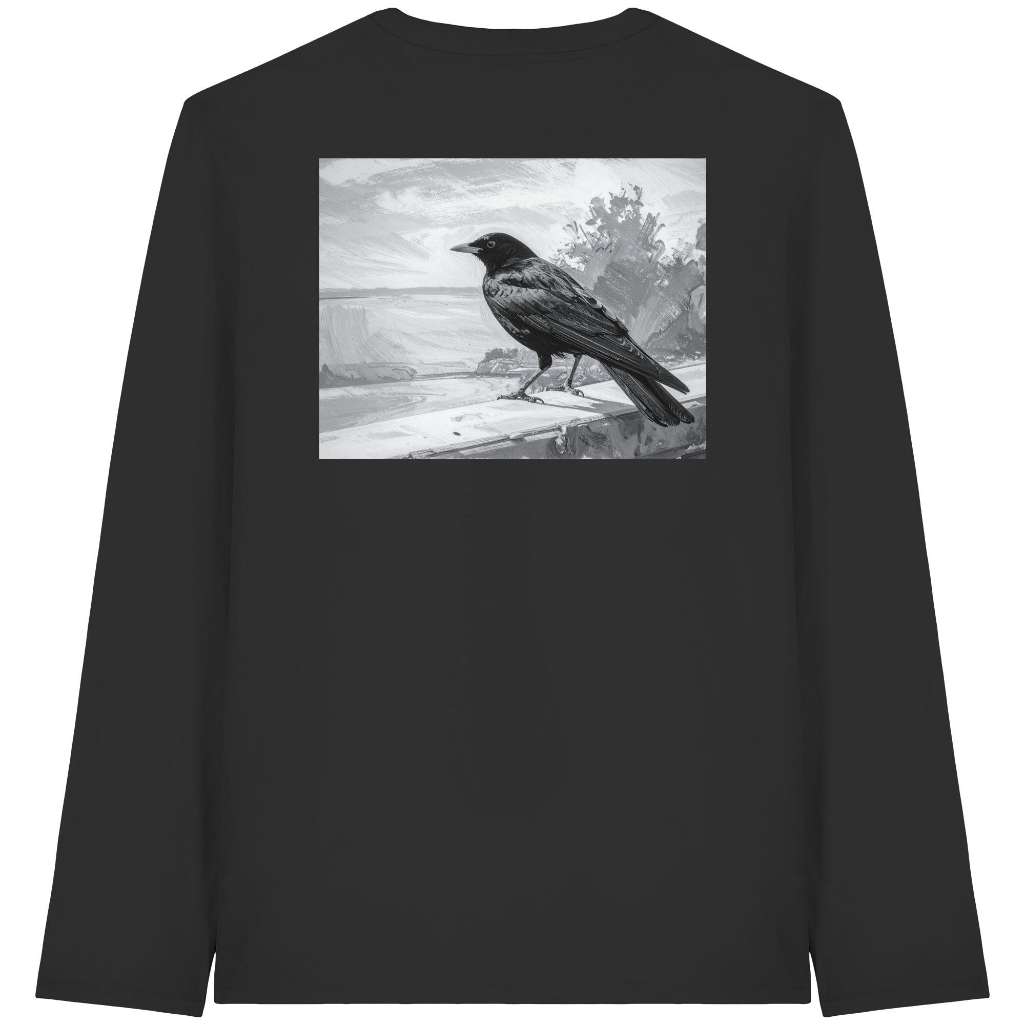 Amsel auf der Mauer - Organic Longsleeve T-Shirt