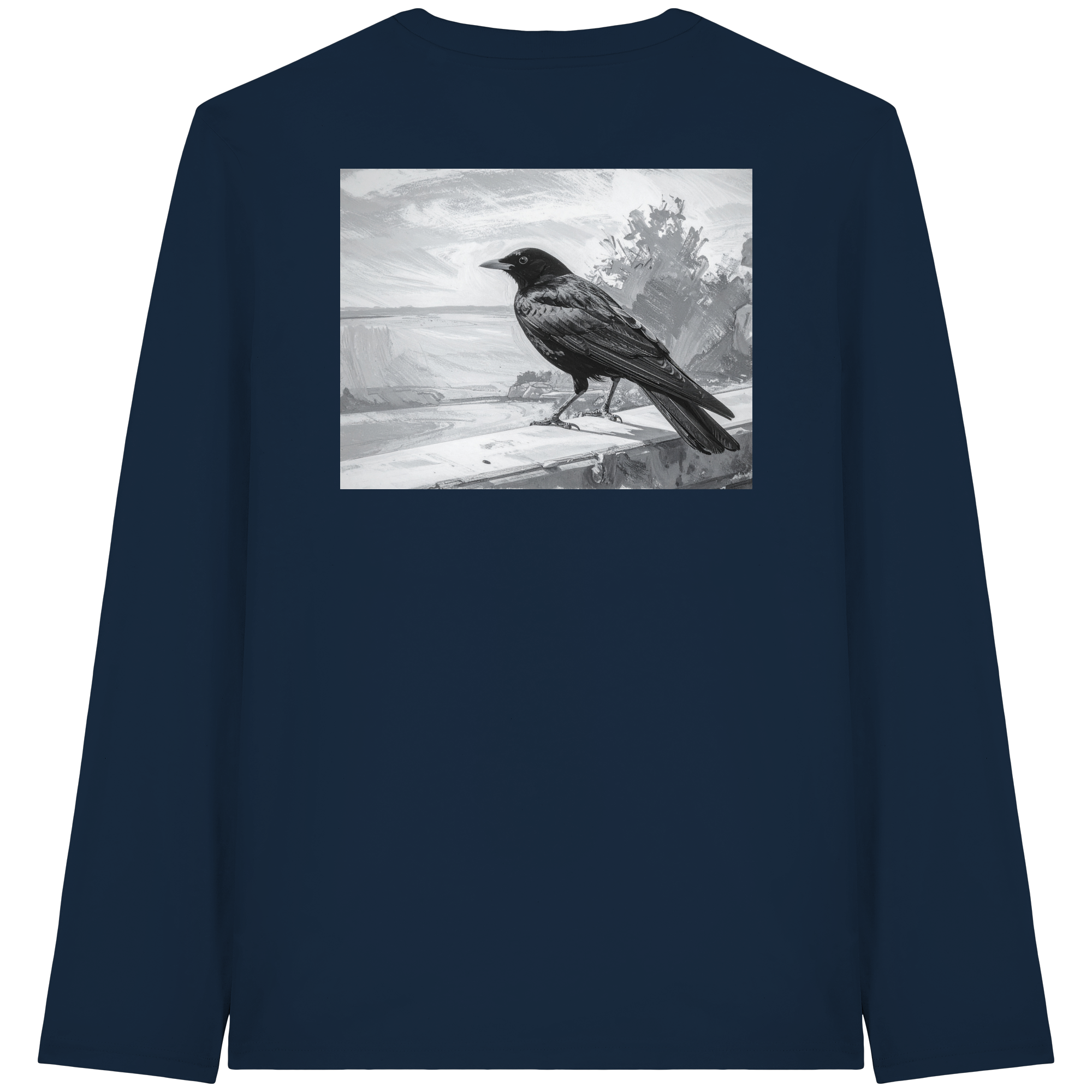 Amsel auf der Mauer - Organic Longsleeve T-Shirt