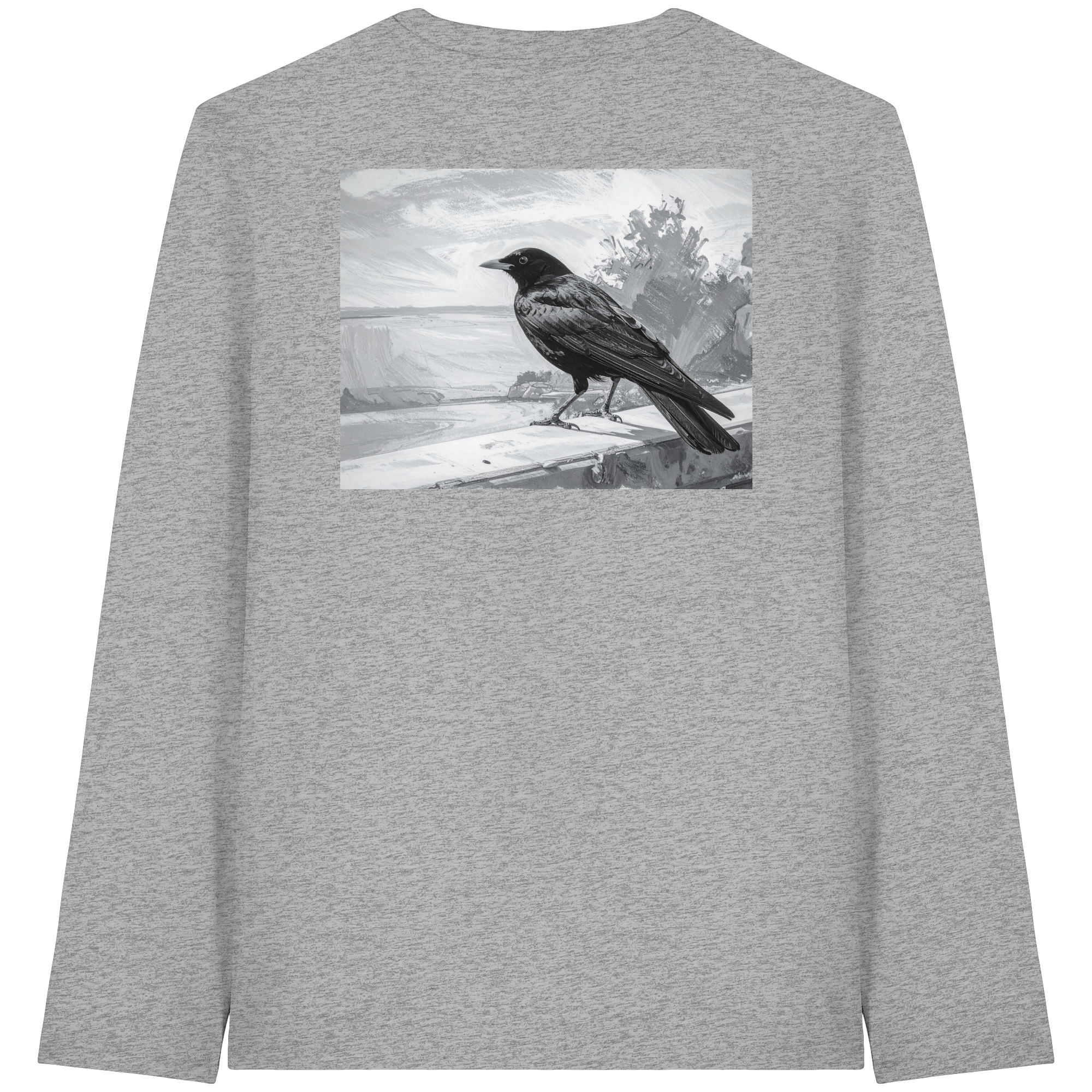 Amsel auf der Mauer - Organic Longsleeve T-Shirt