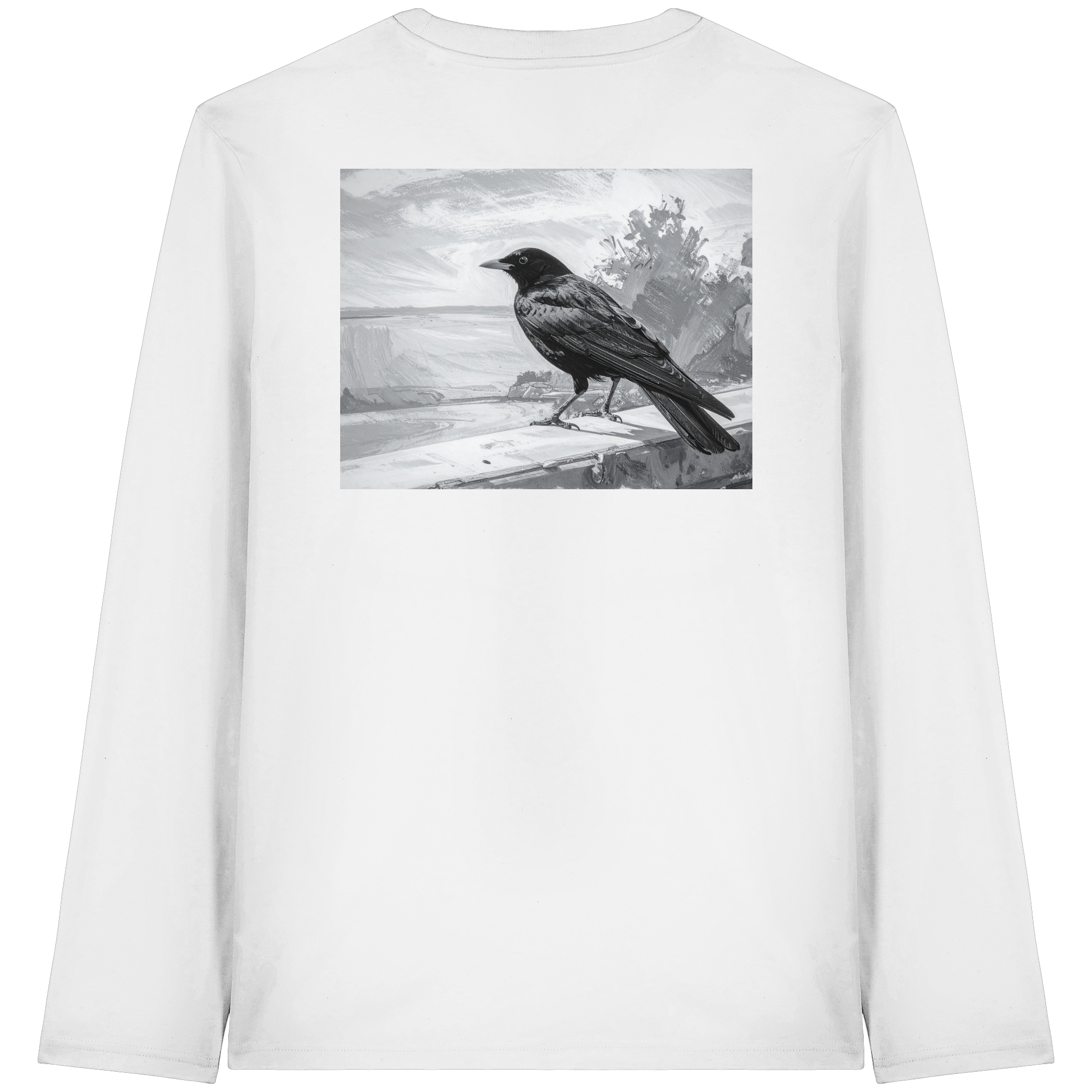 Amsel auf der Mauer - Organic Longsleeve T-Shirt