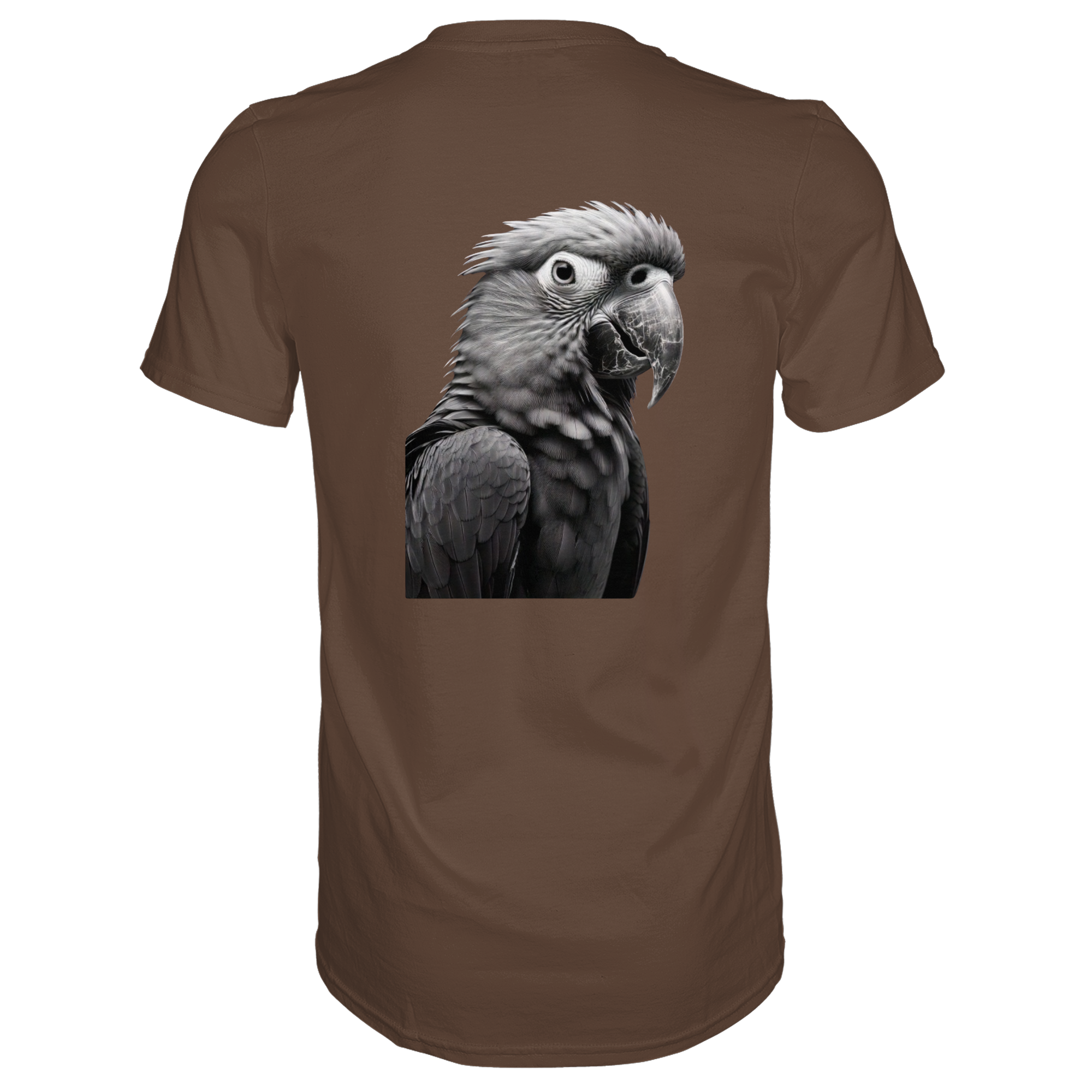 Papagei - Porträt - Backprint (schwarz/weiss) - Premium Shirt