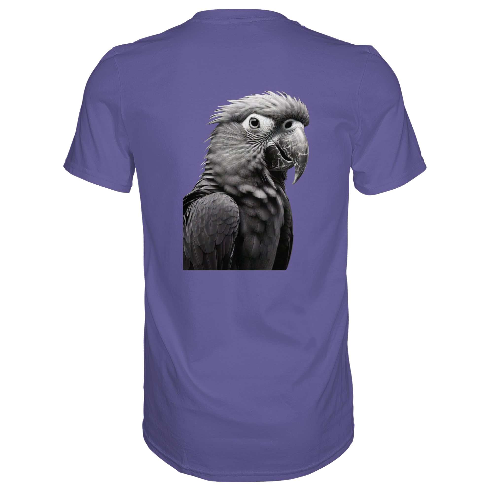 Papagei - Porträt - Backprint (schwarz/weiss) - Premium Shirt