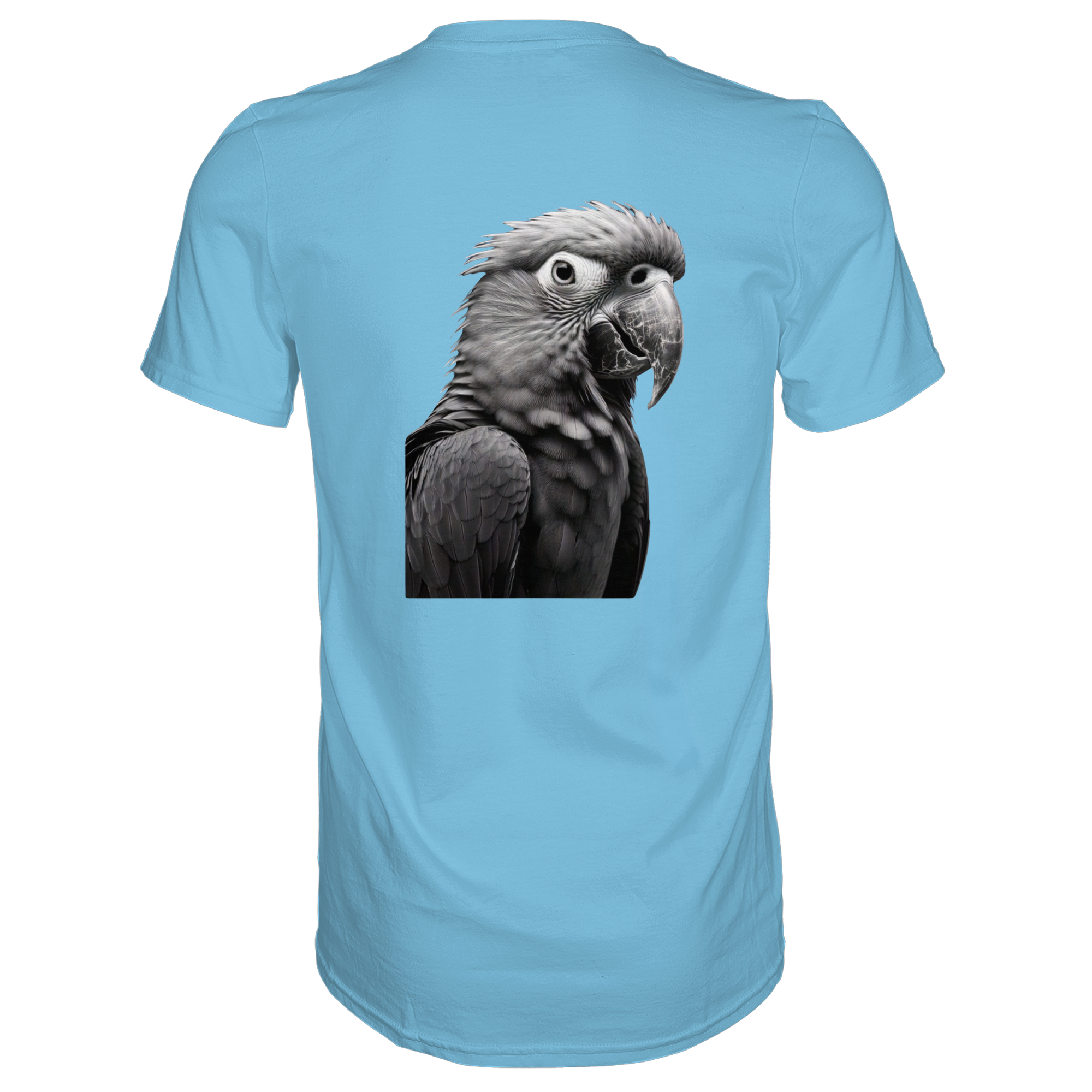 Papagei - Porträt - Backprint (schwarz/weiss) - Premium Shirt