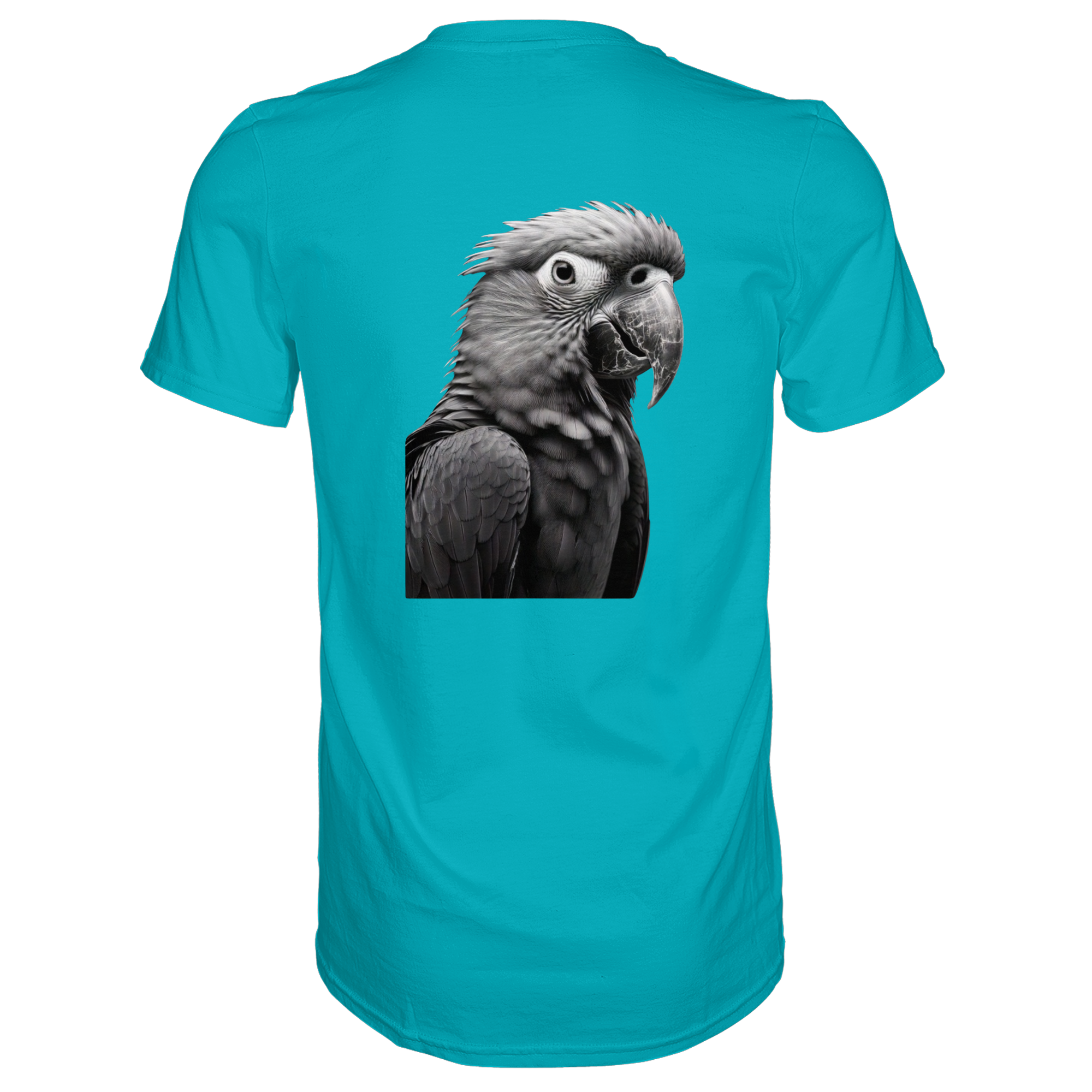 Papagei - Porträt - Backprint (schwarz/weiss) - Premium Shirt