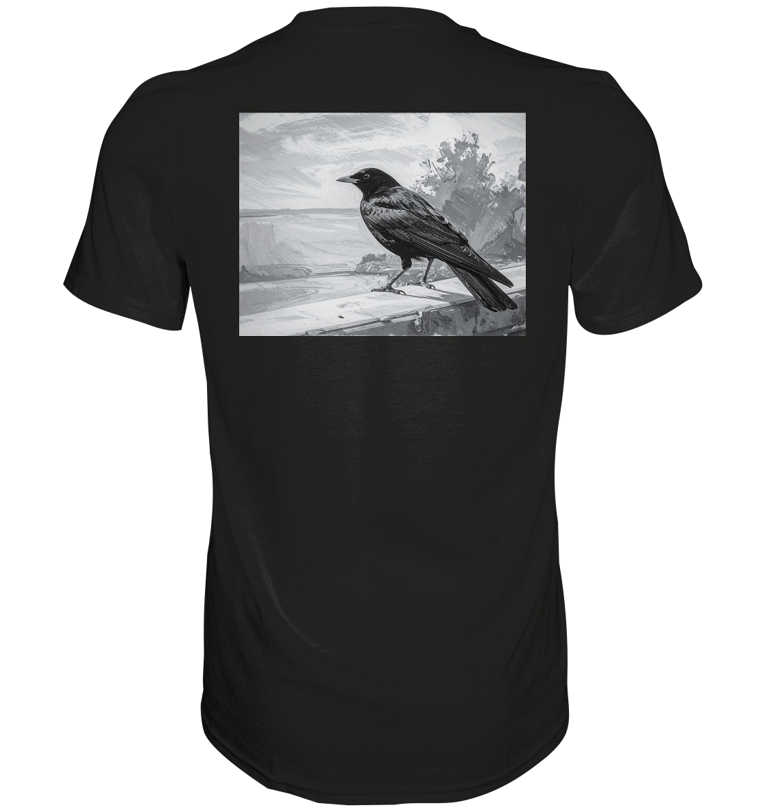 Amsel auf der Mauer - Unisex Essential Premium T-Shirt
