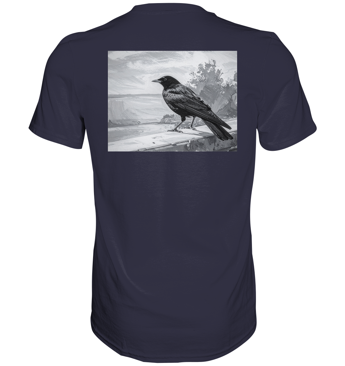 Amsel auf der Mauer - Unisex Essential Premium T-Shirt