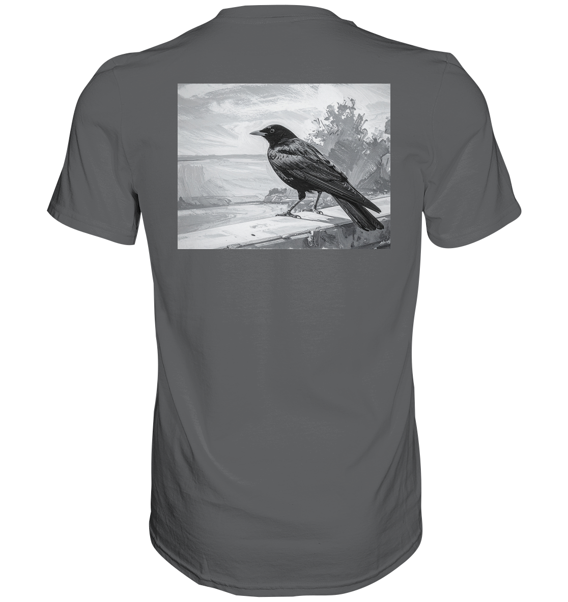 Amsel auf der Mauer - Unisex Essential Premium T-Shirt