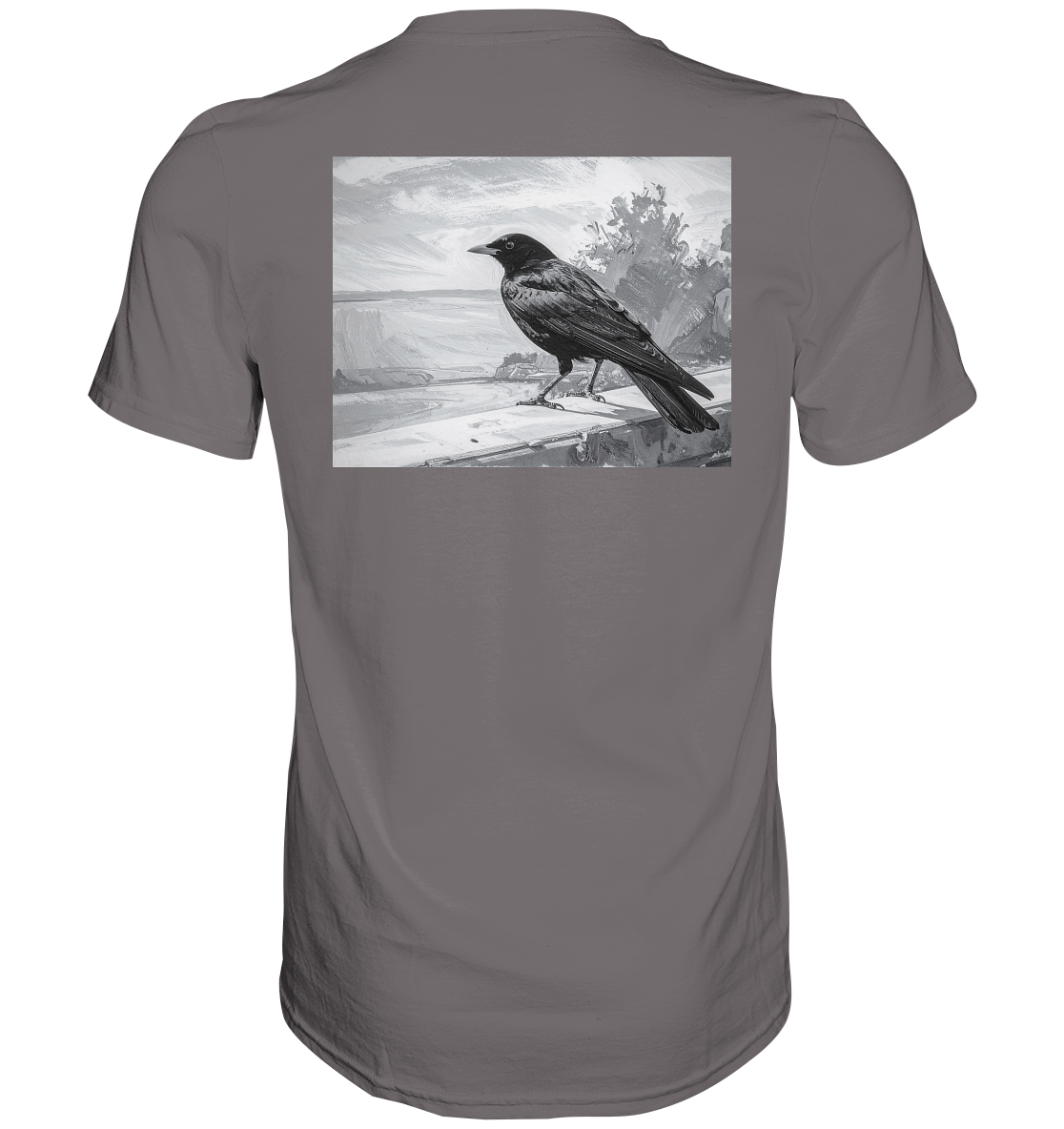 Amsel auf der Mauer - Unisex Essential Premium T-Shirt