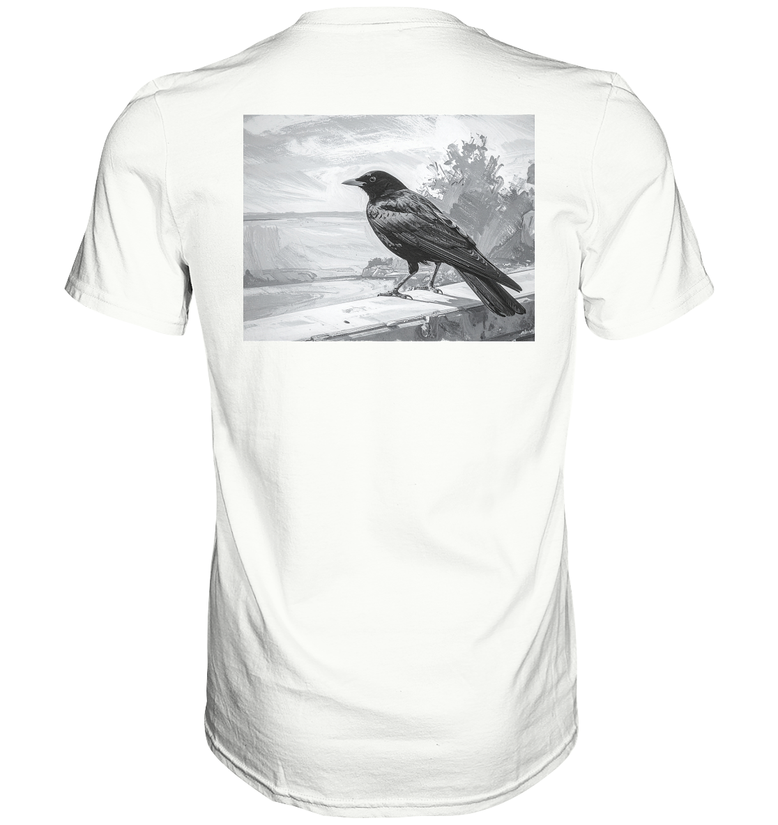 Amsel auf der Mauer - Unisex Essential Premium T-Shirt