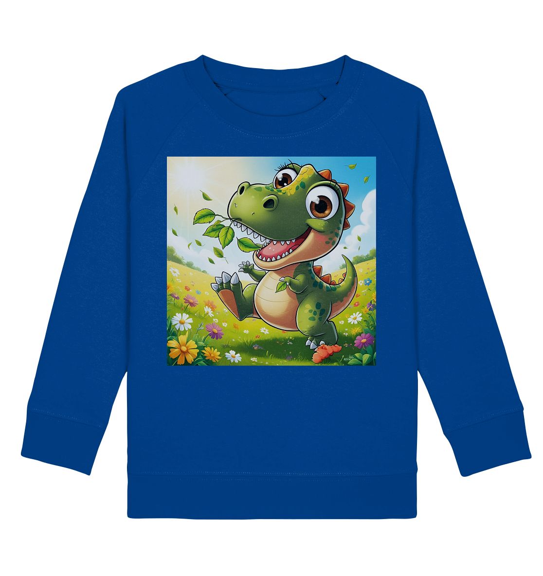 Dinosaurier auf einer Wiese - Kids Basic Sweatshirt