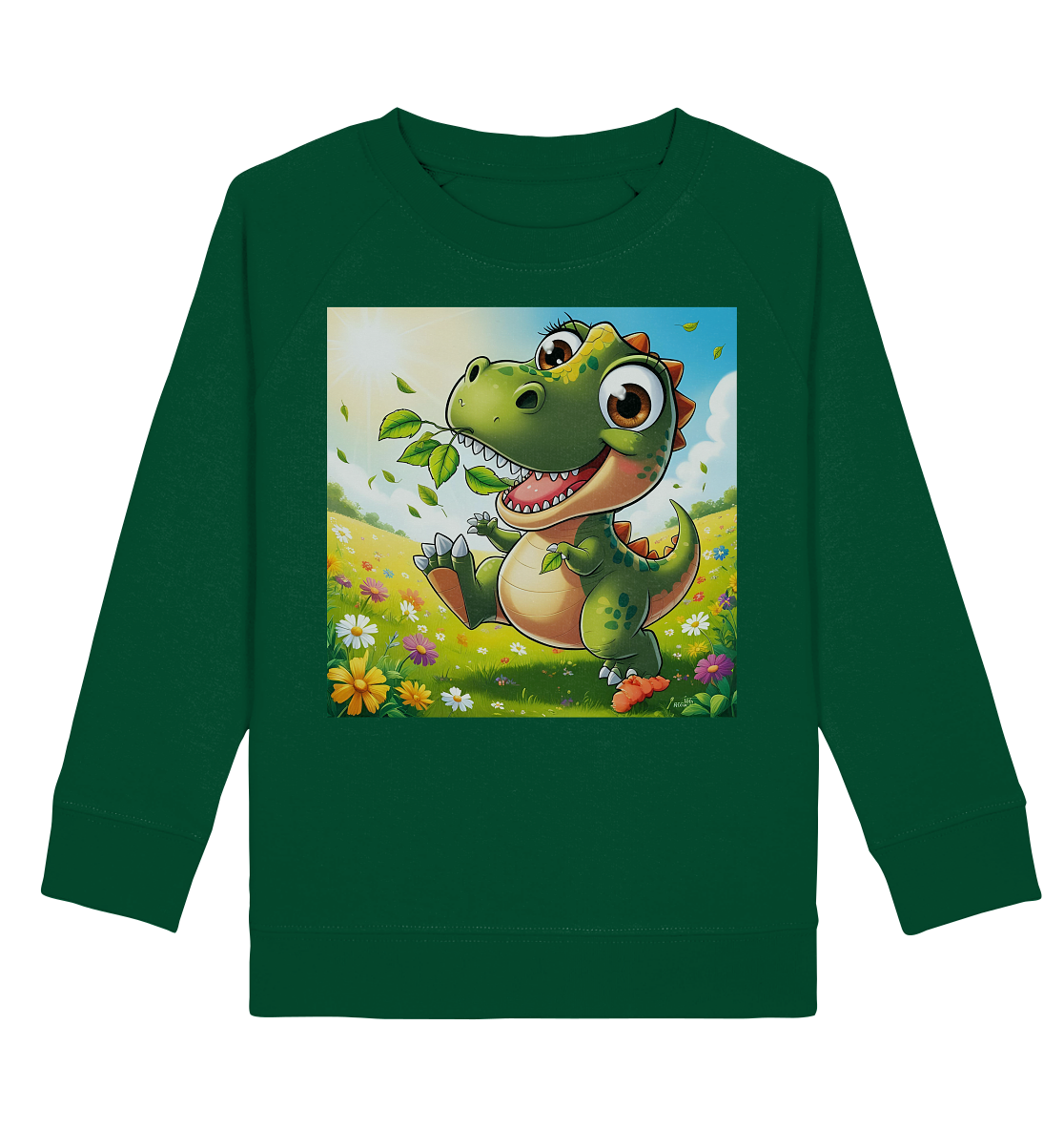 Dinosaurier auf einer Wiese - Kids Basic Sweatshirt