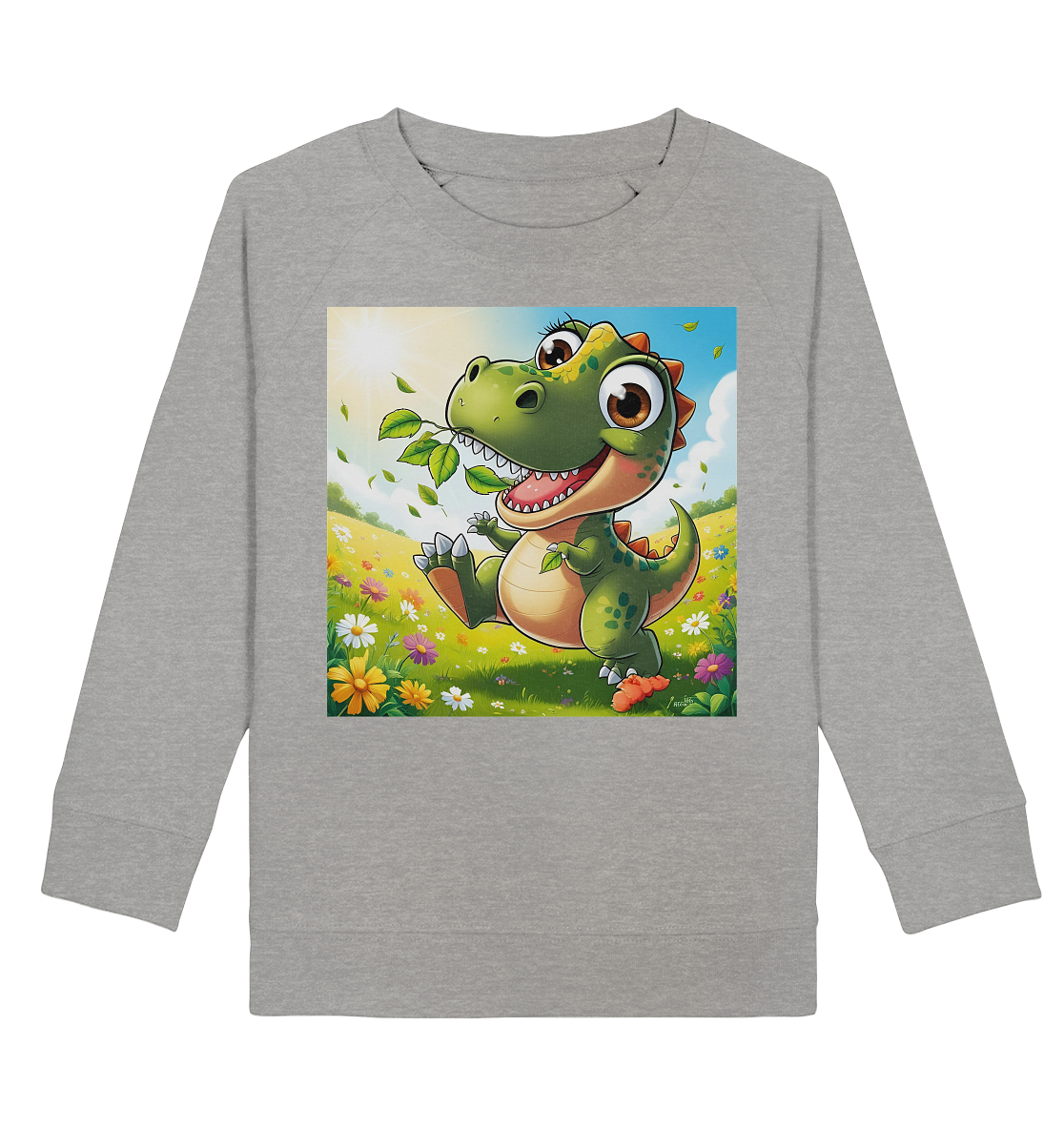 Dinosaurier auf einer Wiese - Kids Basic Sweatshirt