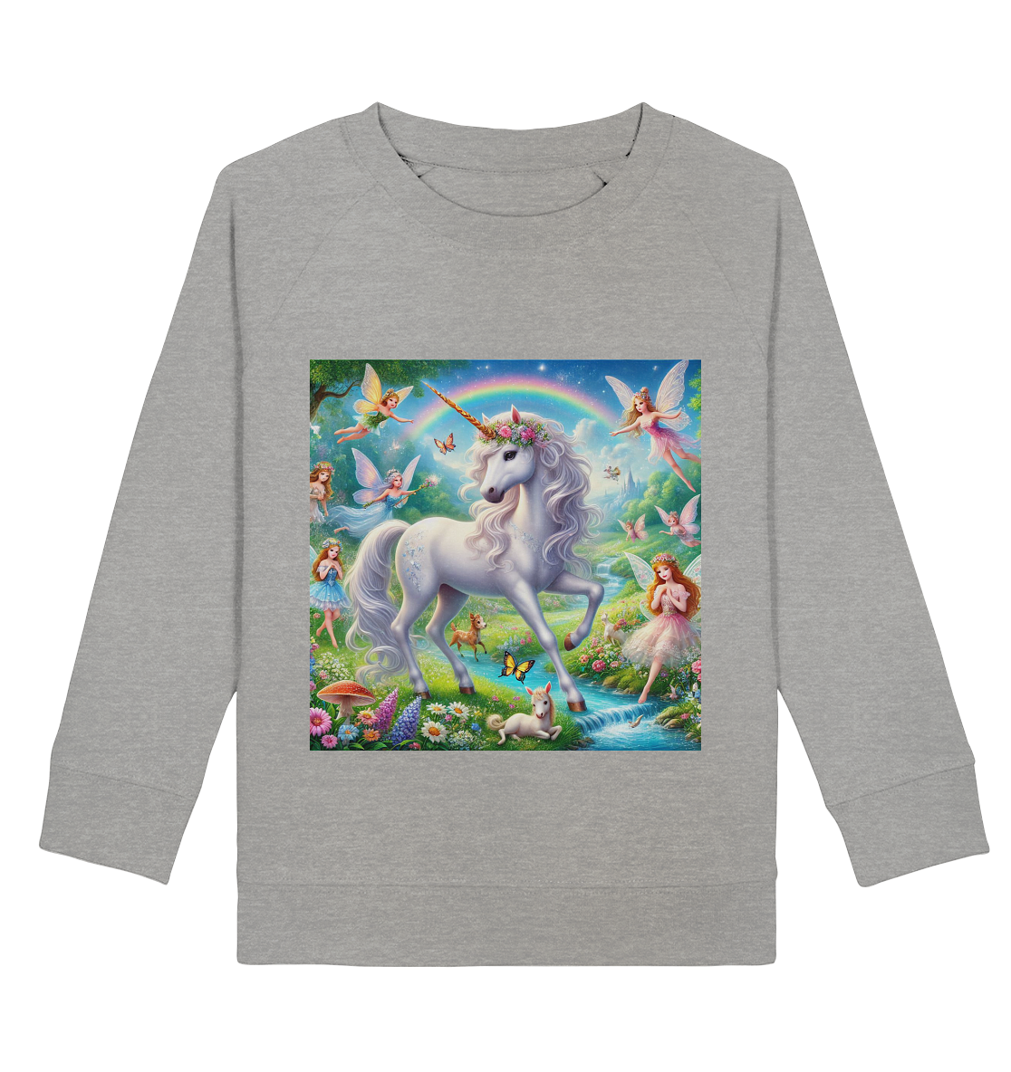 Einhorn mit Elfen - Kids Basic Sweatshirt