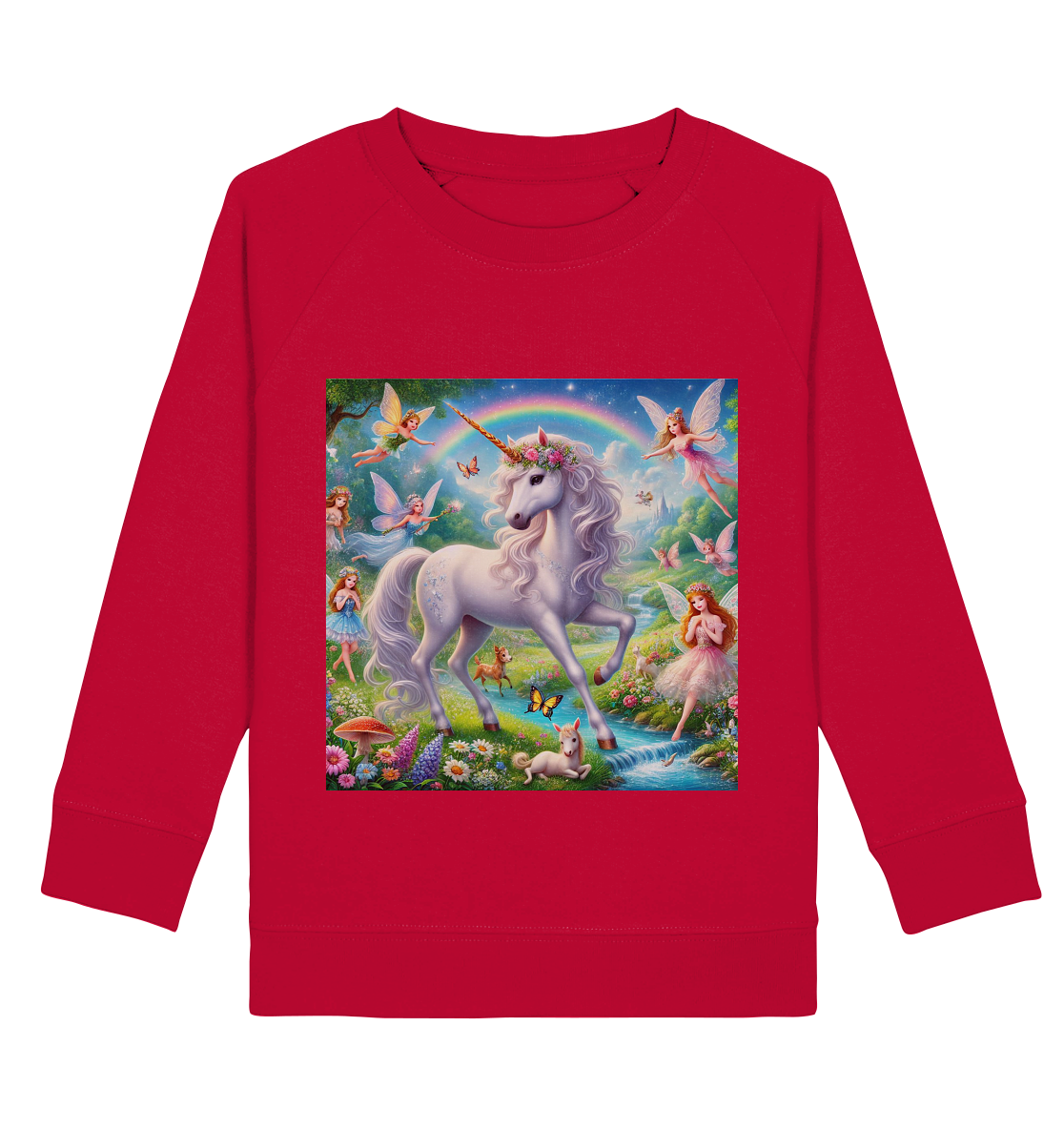 Einhorn mit Elfen - Kids Basic Sweatshirt