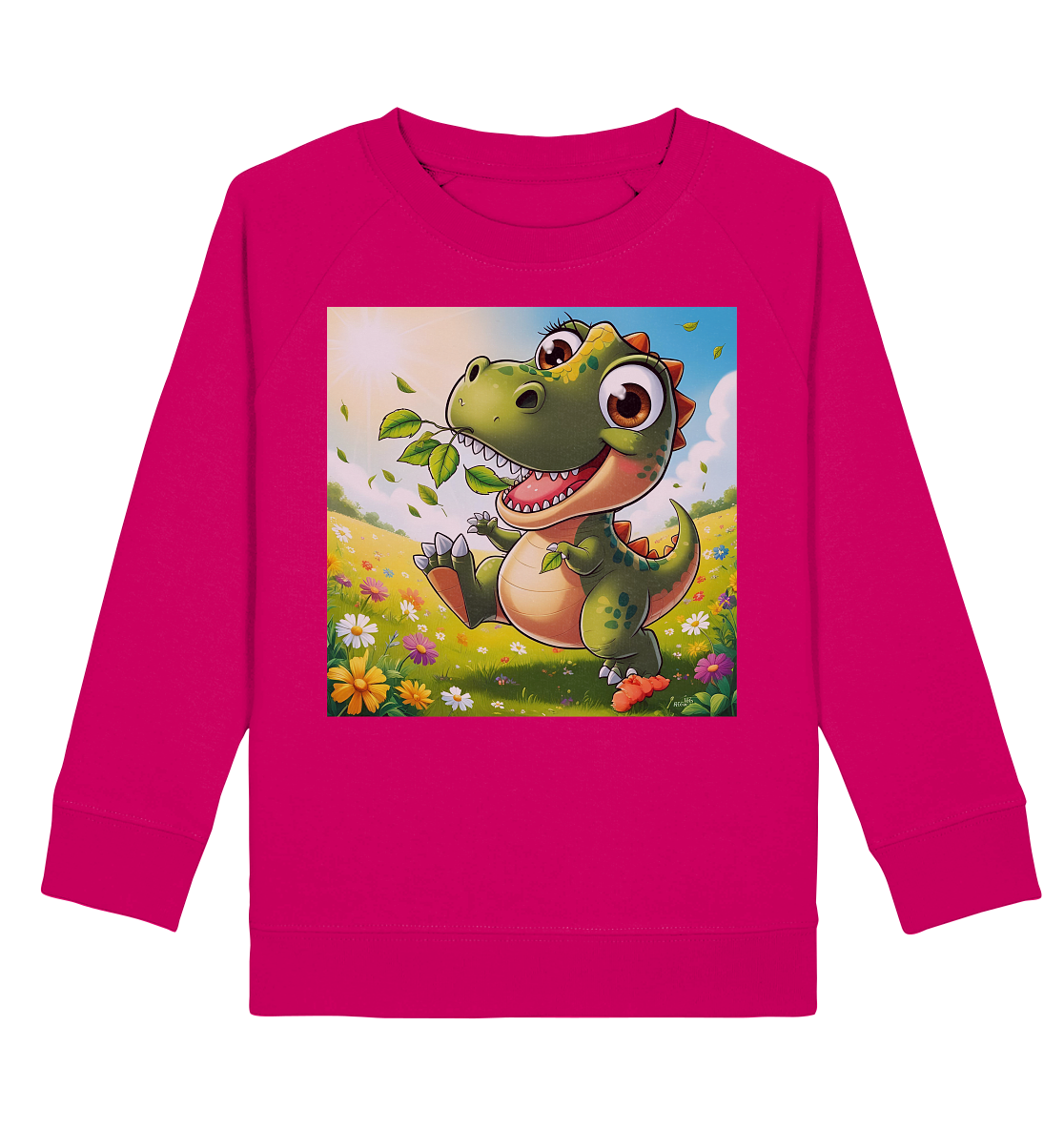 Dinosaurier auf einer Wiese - Kids Basic Sweatshirt
