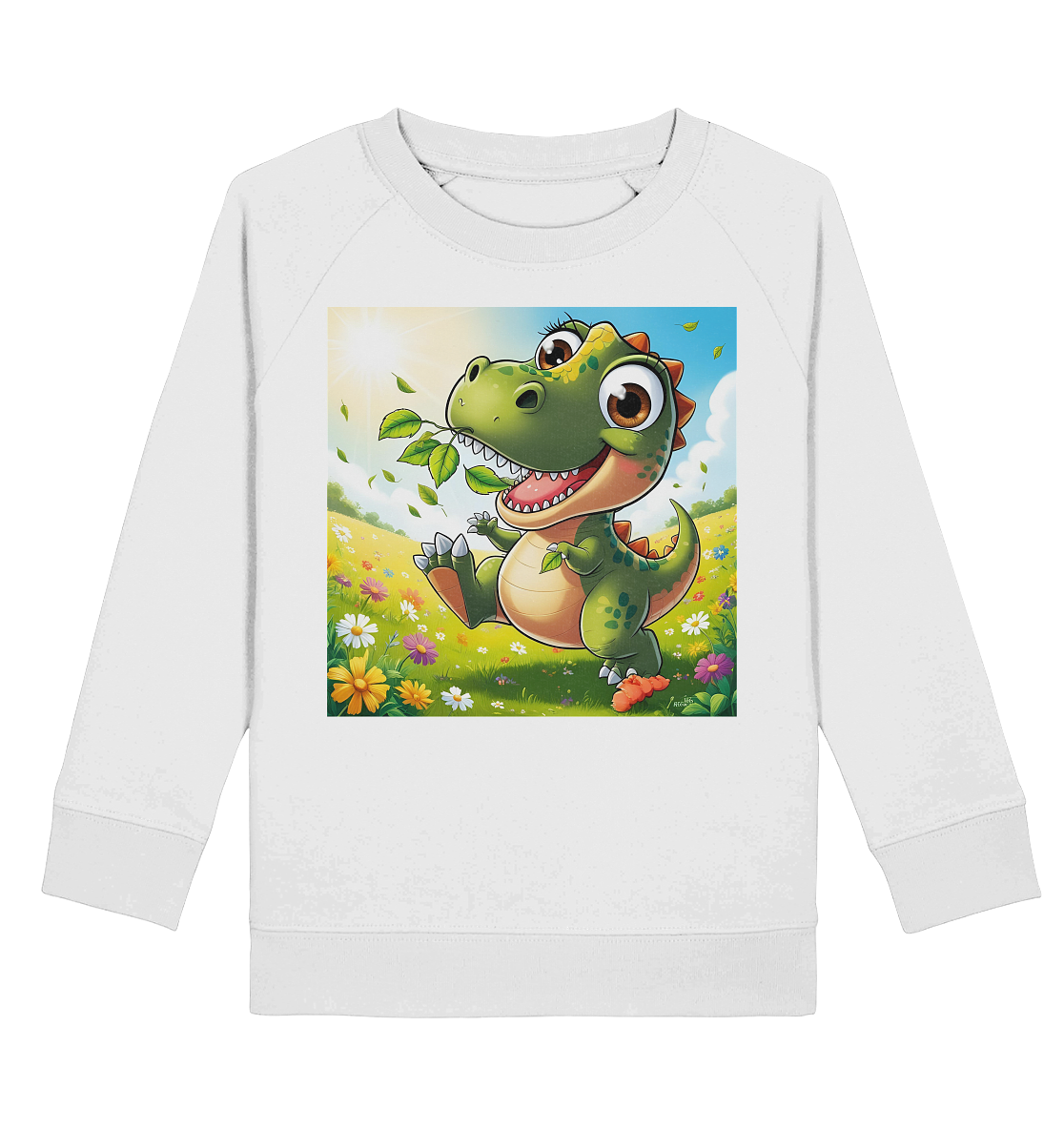 Dinosaurier auf einer Wiese - Kids Basic Sweatshirt
