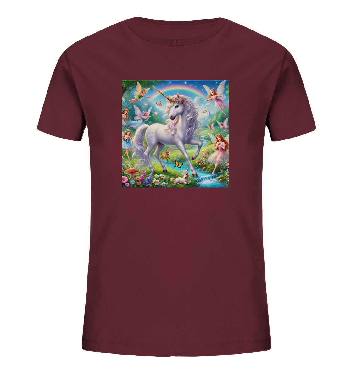 Einhorn mit Elfen - Kids Organic Shirt