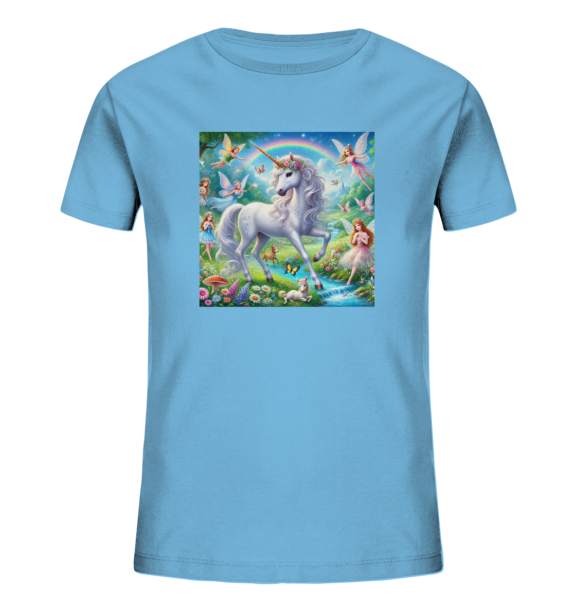 Einhorn mit Elfen - Kids Organic Shirt