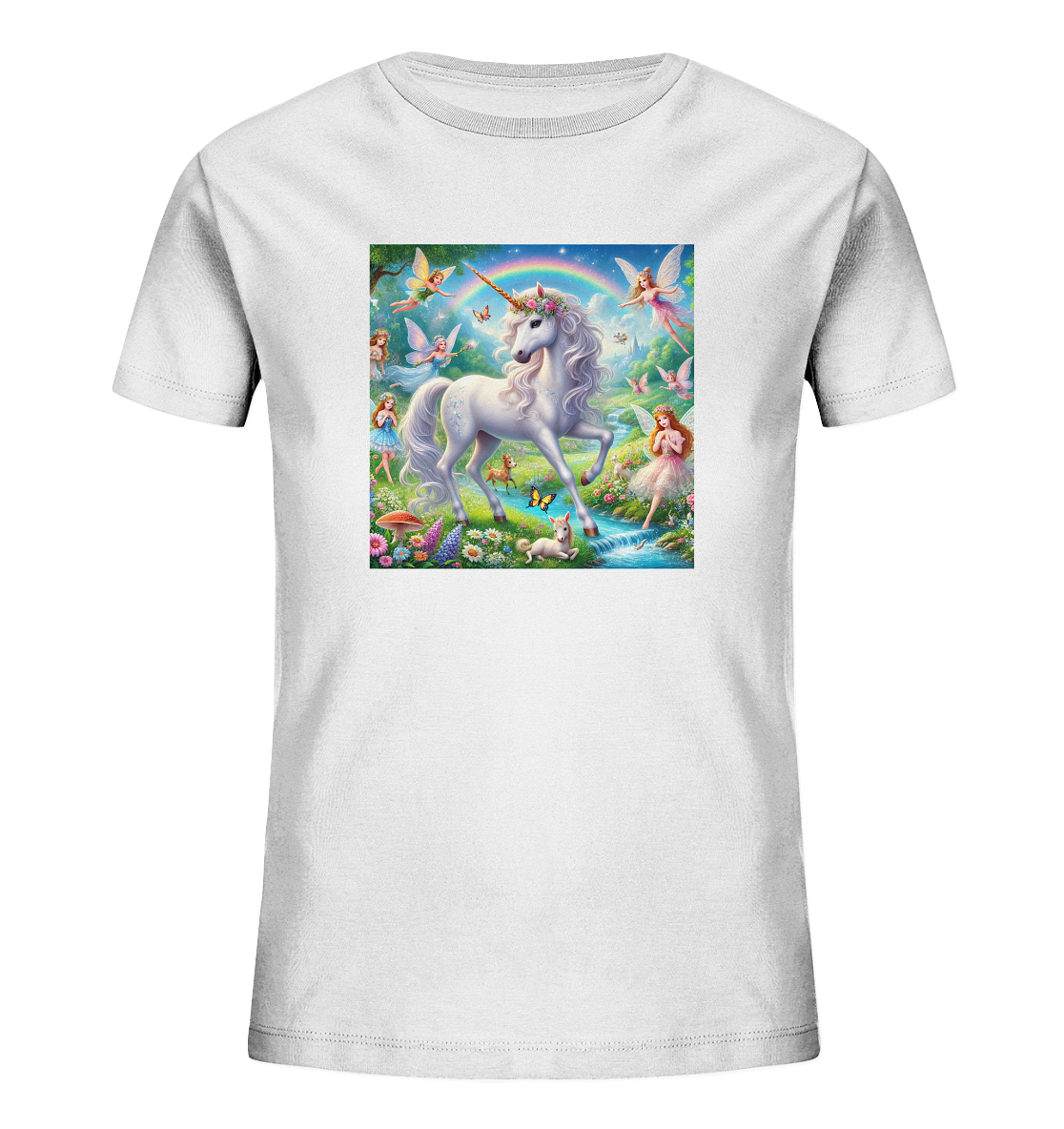 Einhorn mit Elfen - Kids Organic Shirt