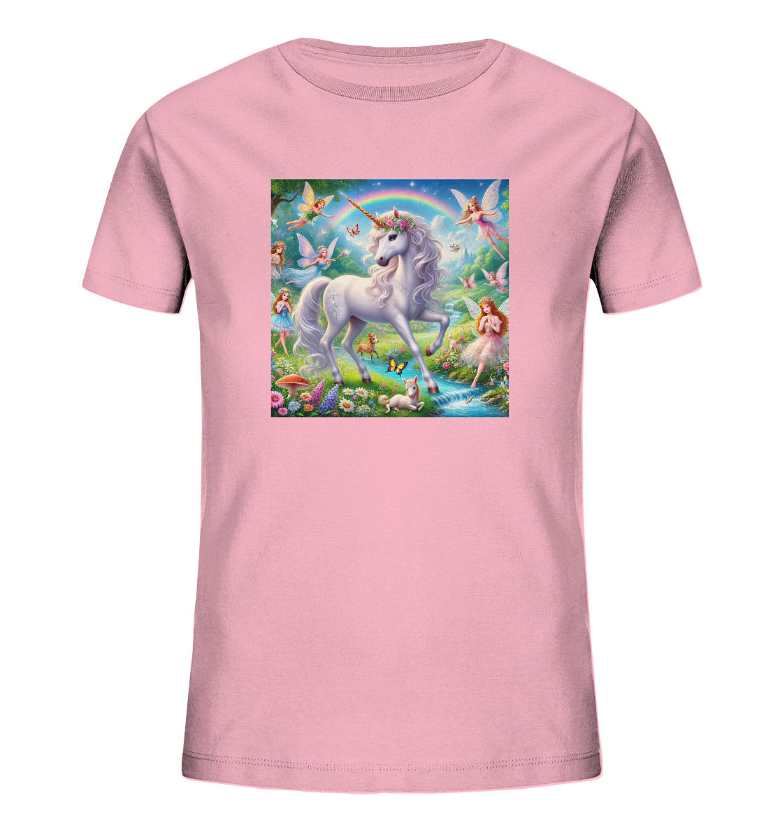 Einhorn mit Elfen - Kids Organic Shirt