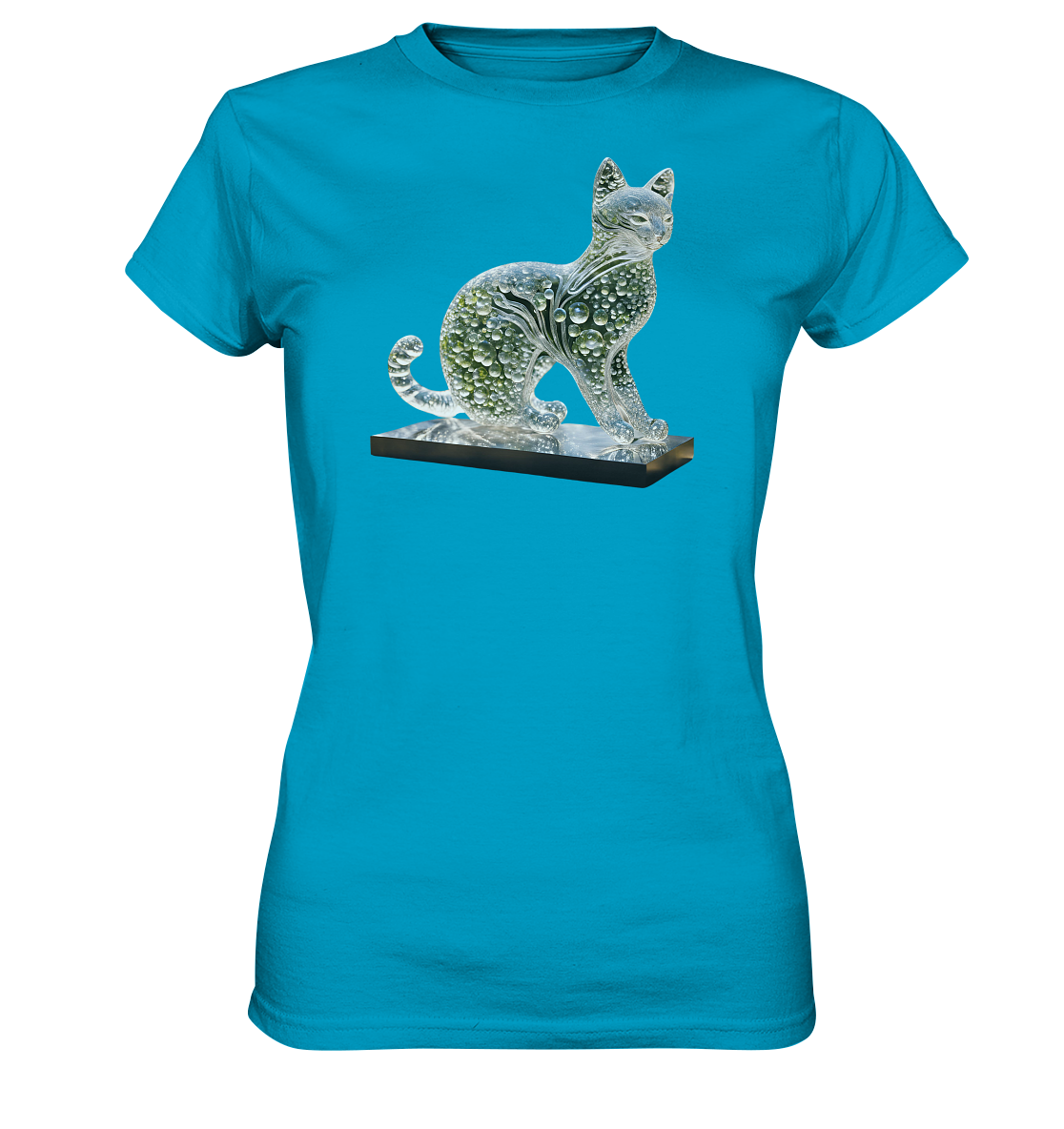 Print "Katze transparent in grün" - Ladies Premium Shirt