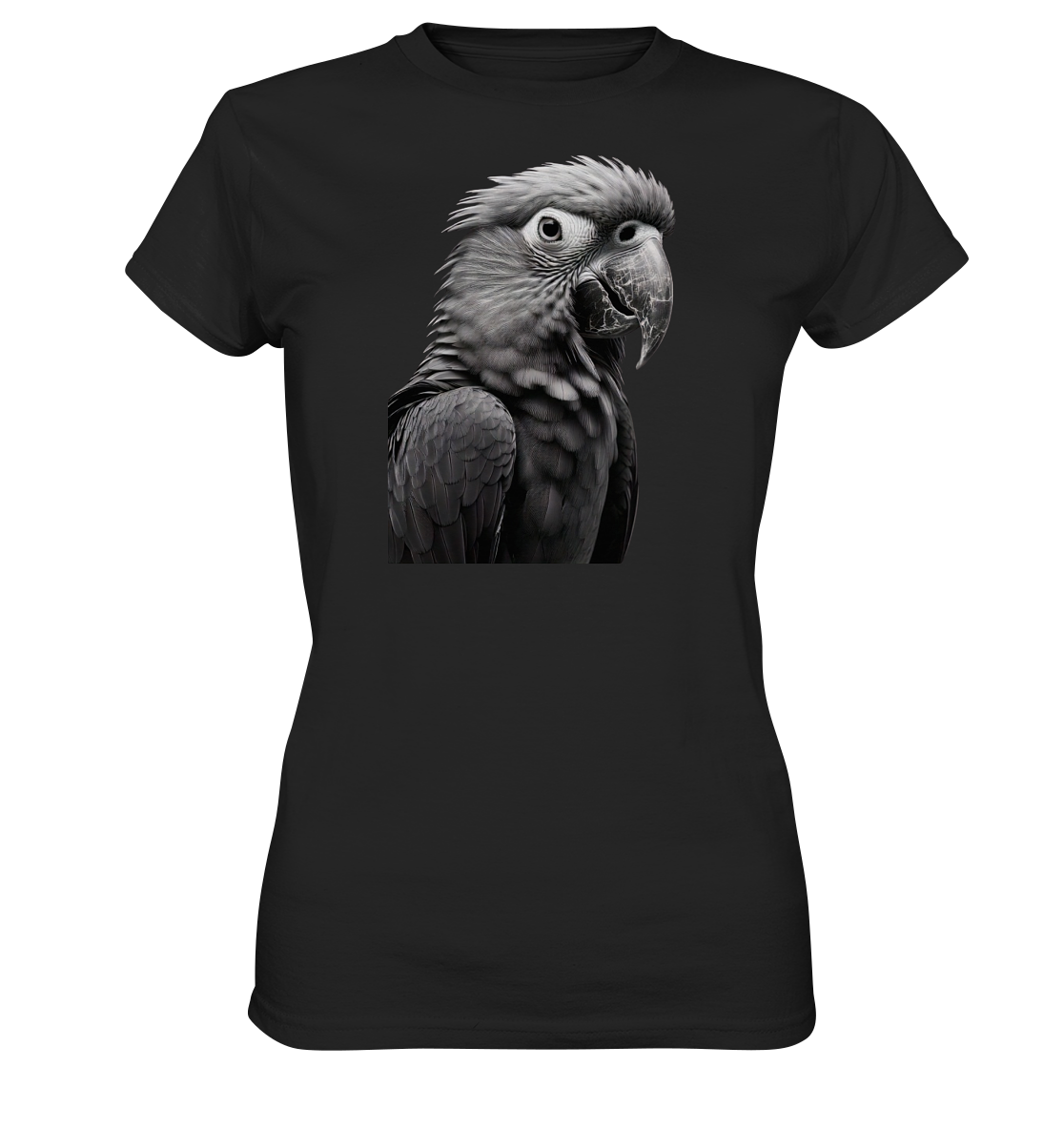 Papagei - Porträt (schwarz/weiss) - Ladies Premium Shirt