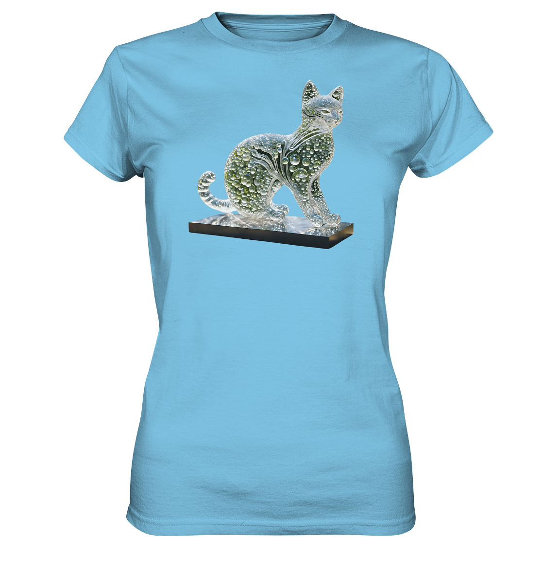Print "Katze transparent in grün" - Ladies Premium Shirt
