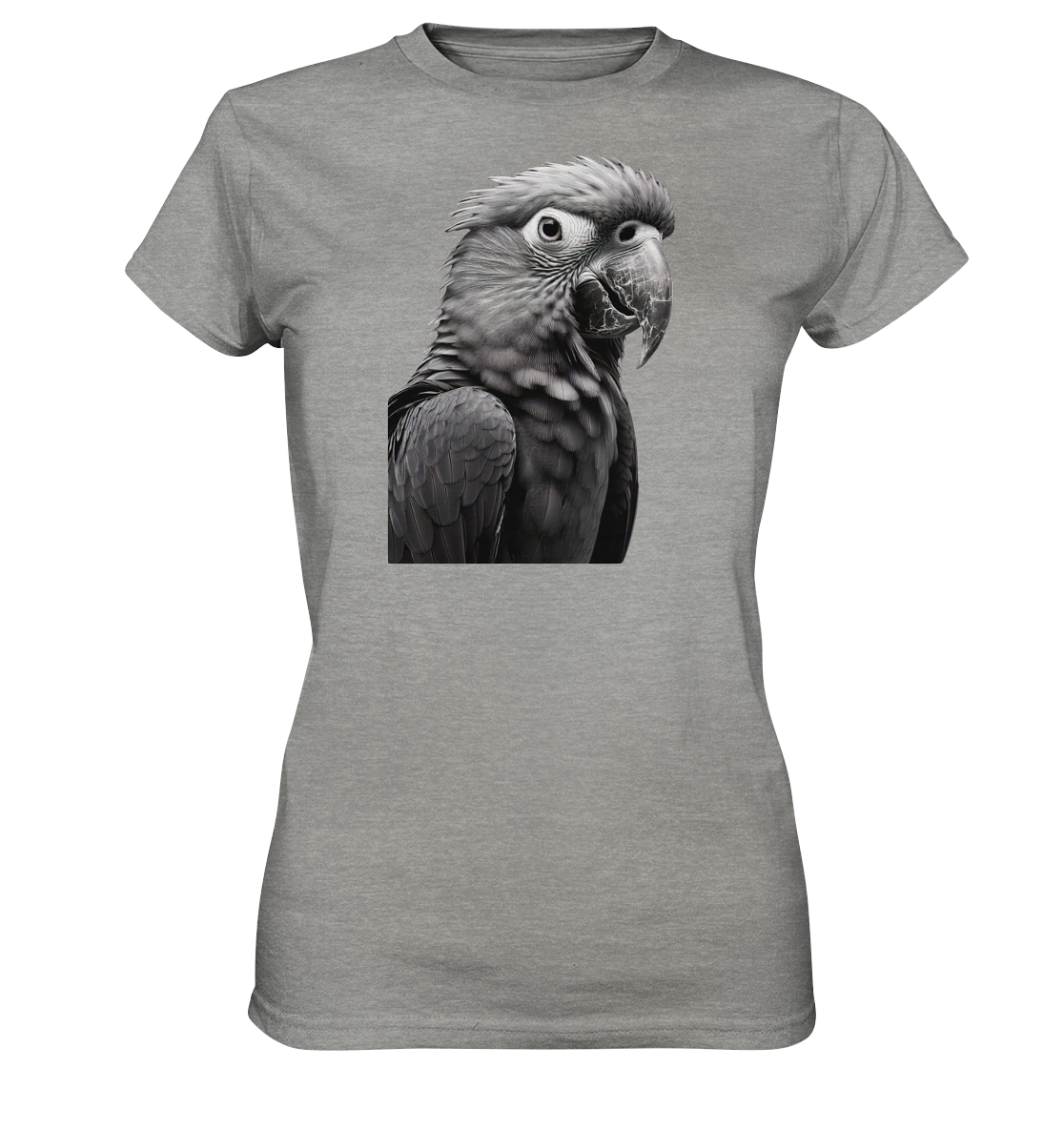 Papagei - Porträt (schwarz/weiss) - Ladies Premium Shirt