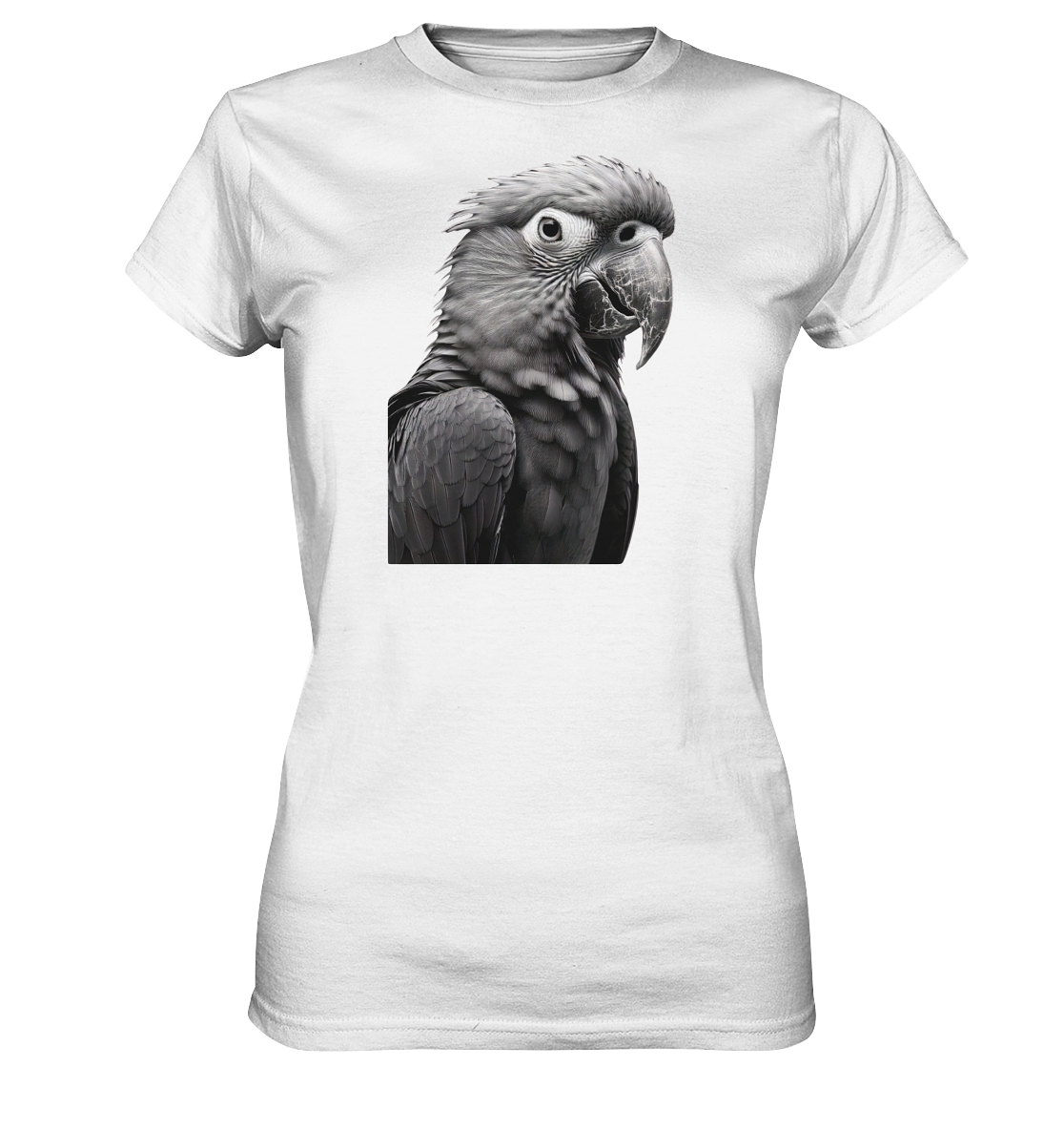Papagei - Porträt (schwarz/weiss) - Ladies Premium Shirt