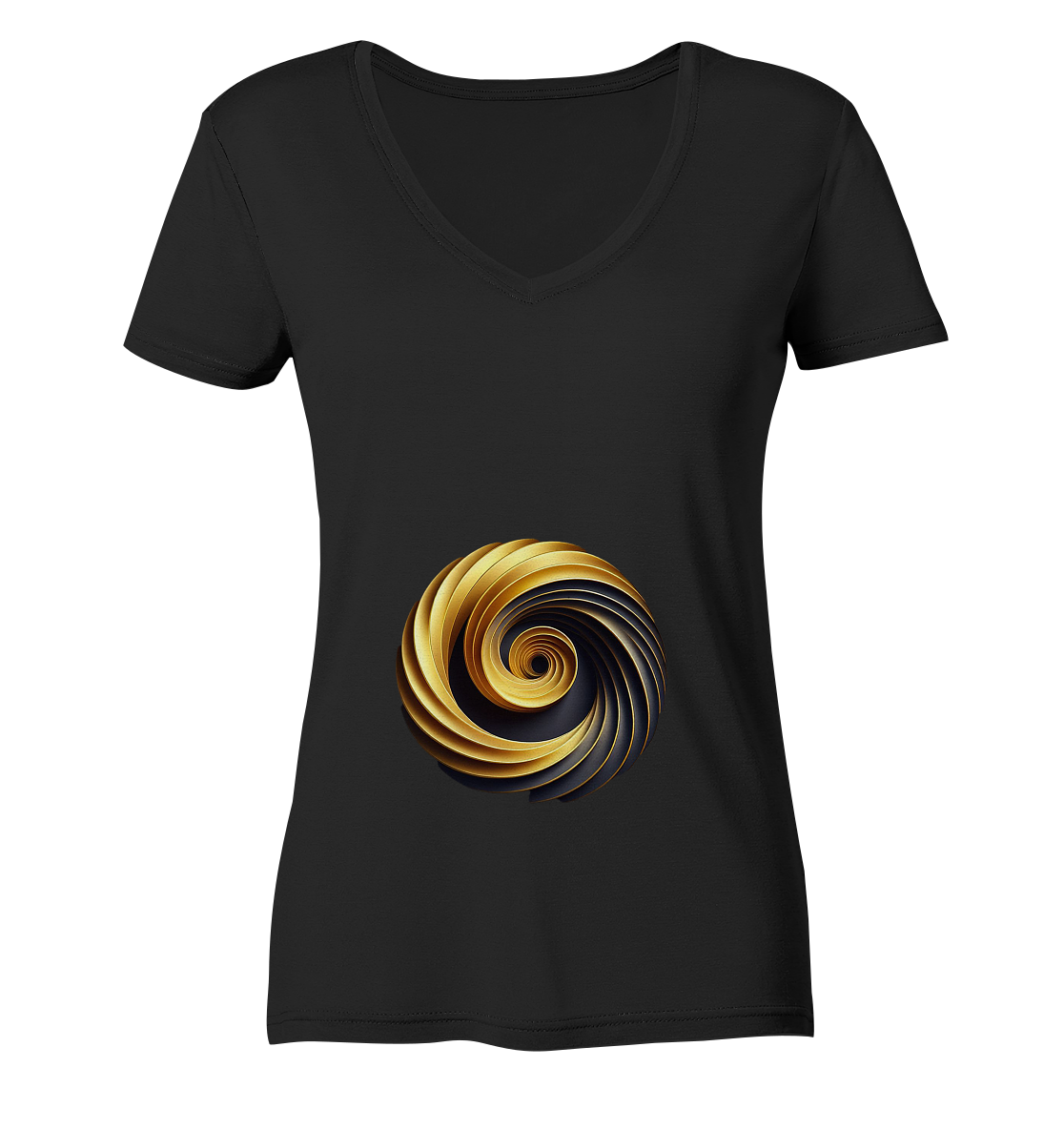 Print "3-D Spirale" - Ladies V-Neck Shirt