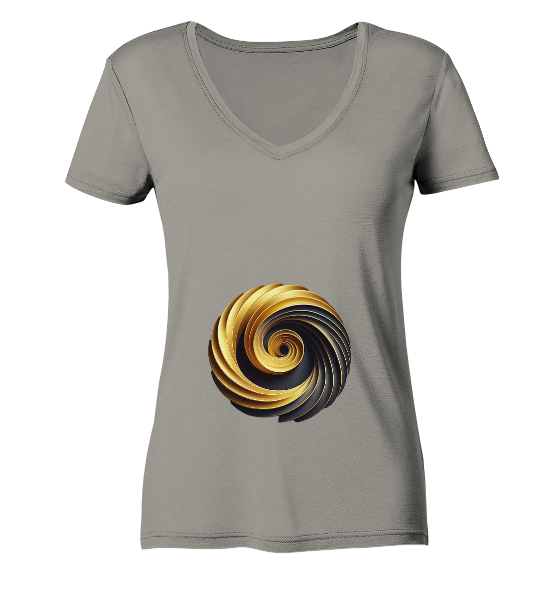 Print "3-D Spirale" - Ladies V-Neck Shirt