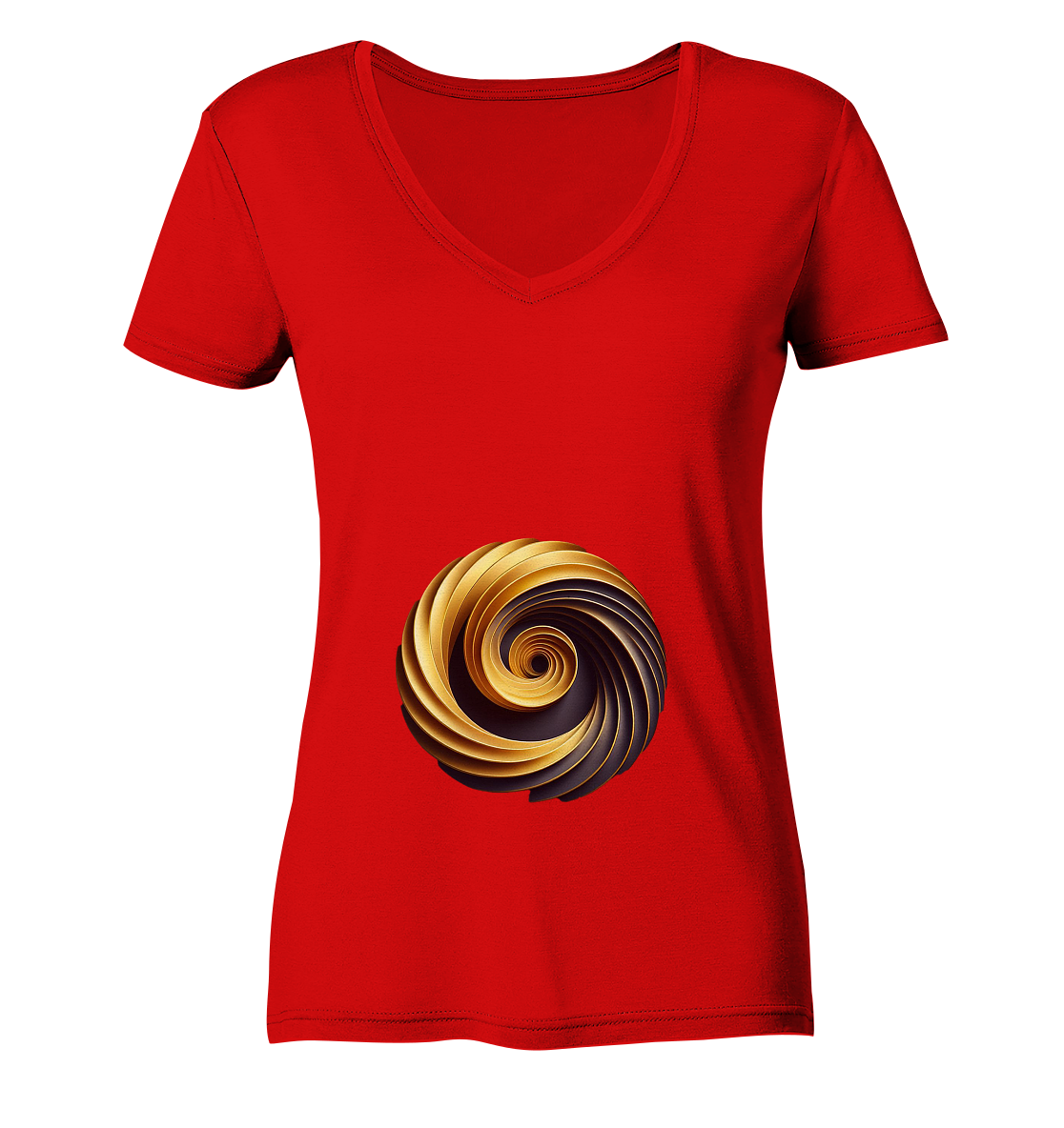 Print "3-D Spirale" - Ladies V-Neck Shirt
