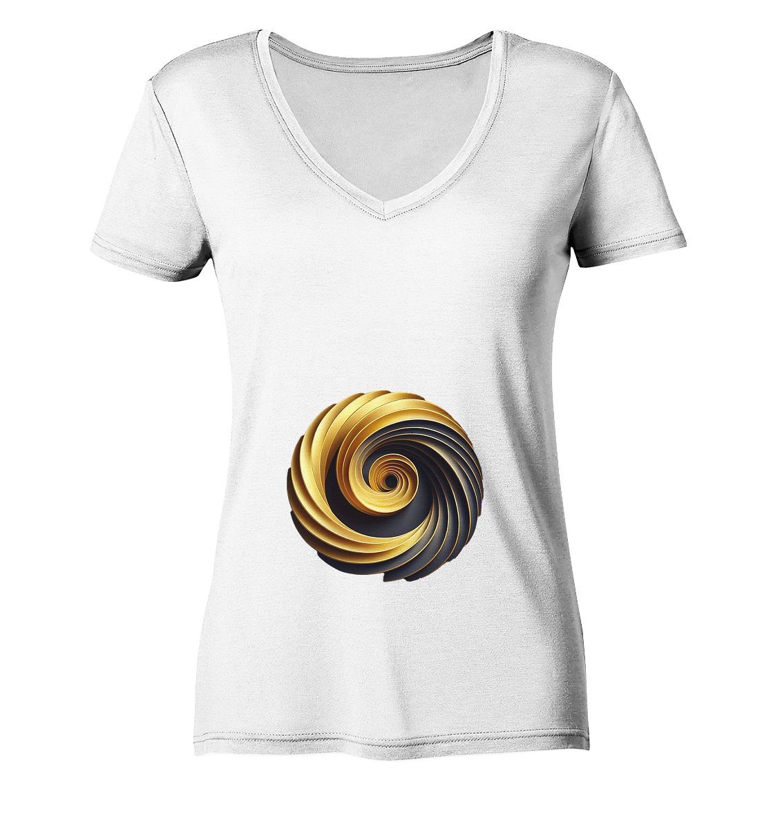 Print "3-D Spirale" - Ladies V-Neck Shirt