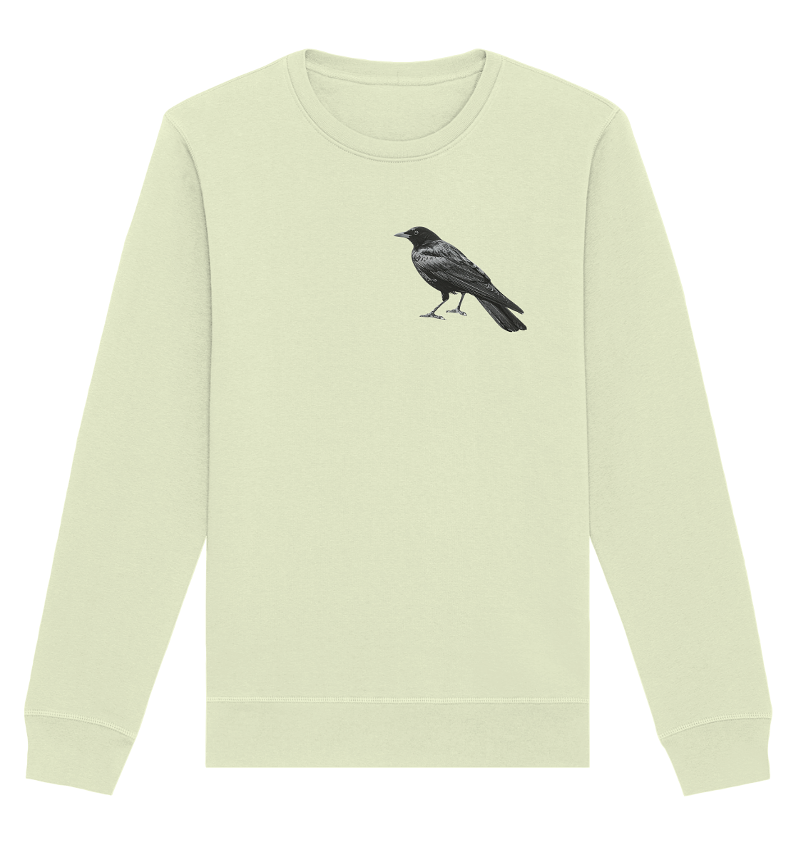 Amsel  schwarz/weiss von der Seite - Organic Basic Unisex Sweatshirt