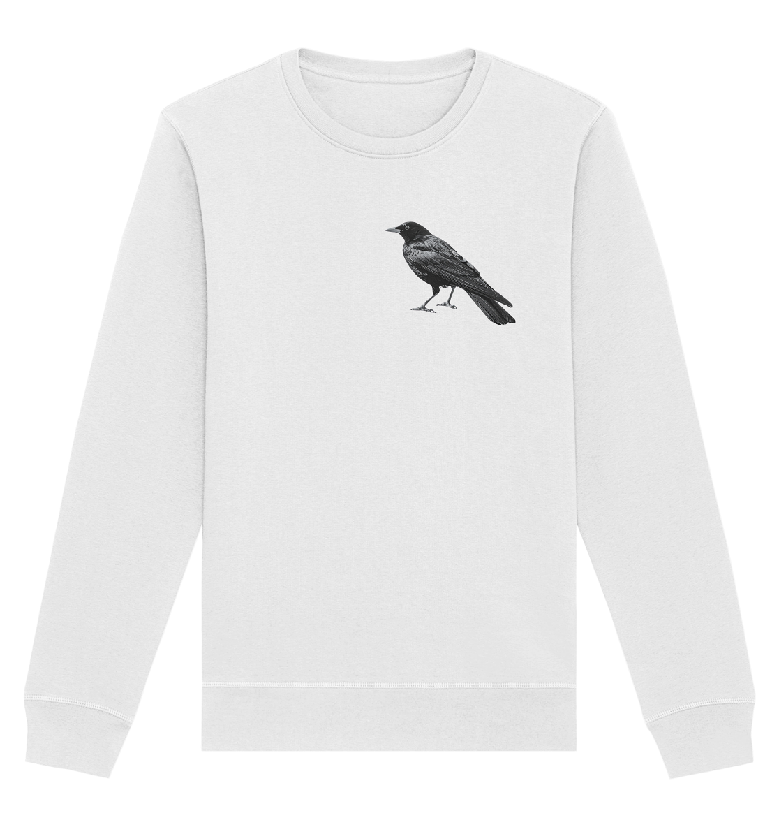 Amsel  schwarz/weiss von der Seite - Organic Basic Unisex Sweatshirt