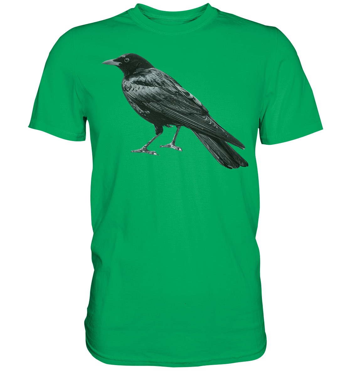 Amsel  schwarz/weiss von der Seite - Premium Shirt