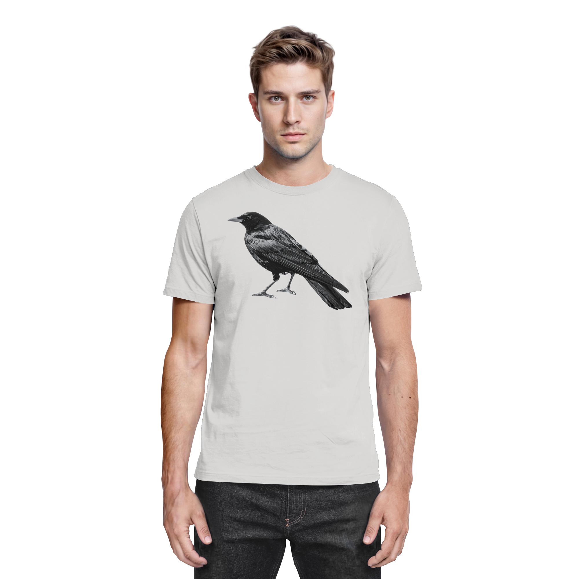 Amsel  schwarz/weiss von der Seite - Premium Shirt