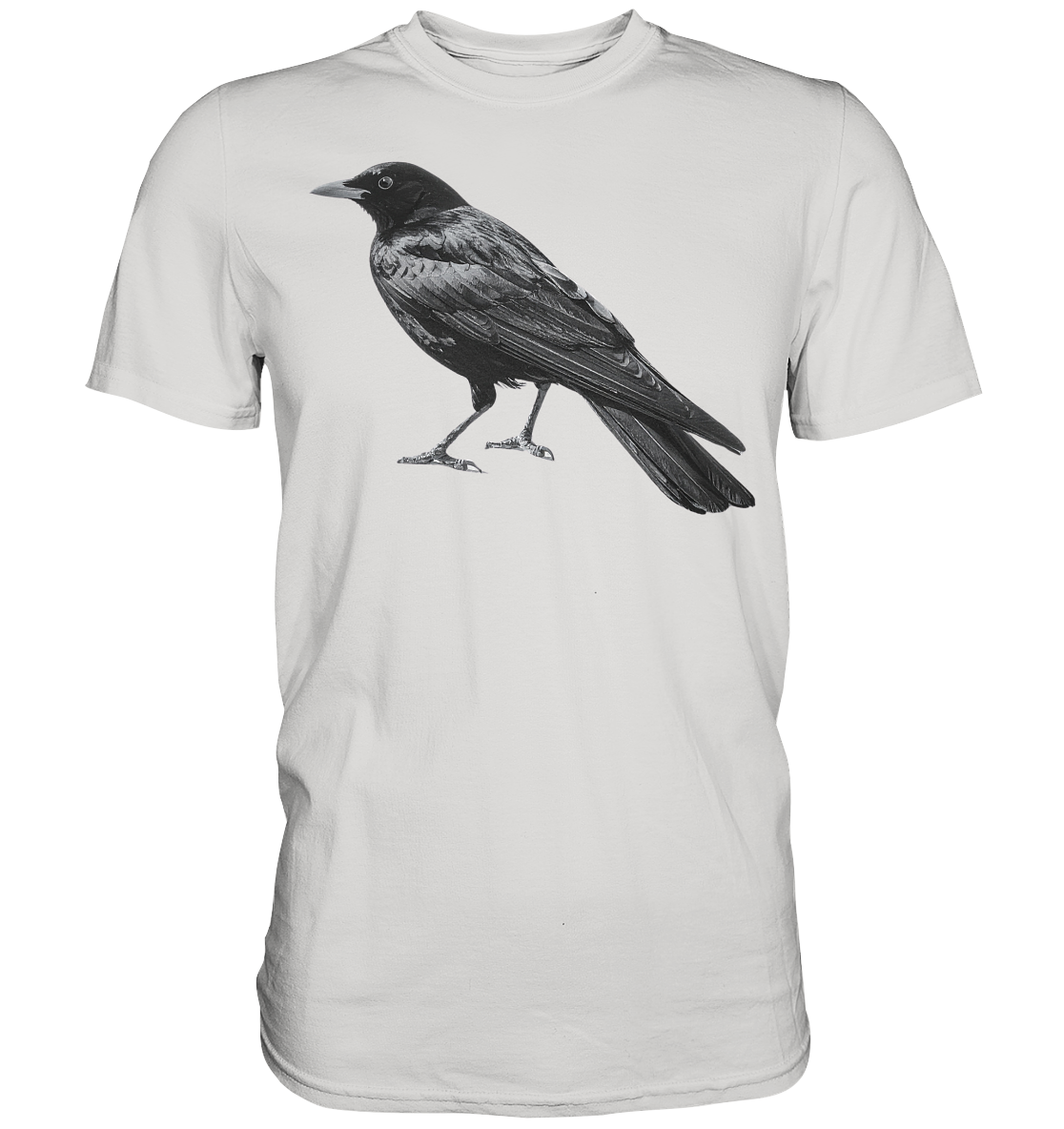 Amsel  schwarz/weiss von der Seite - Premium Shirt