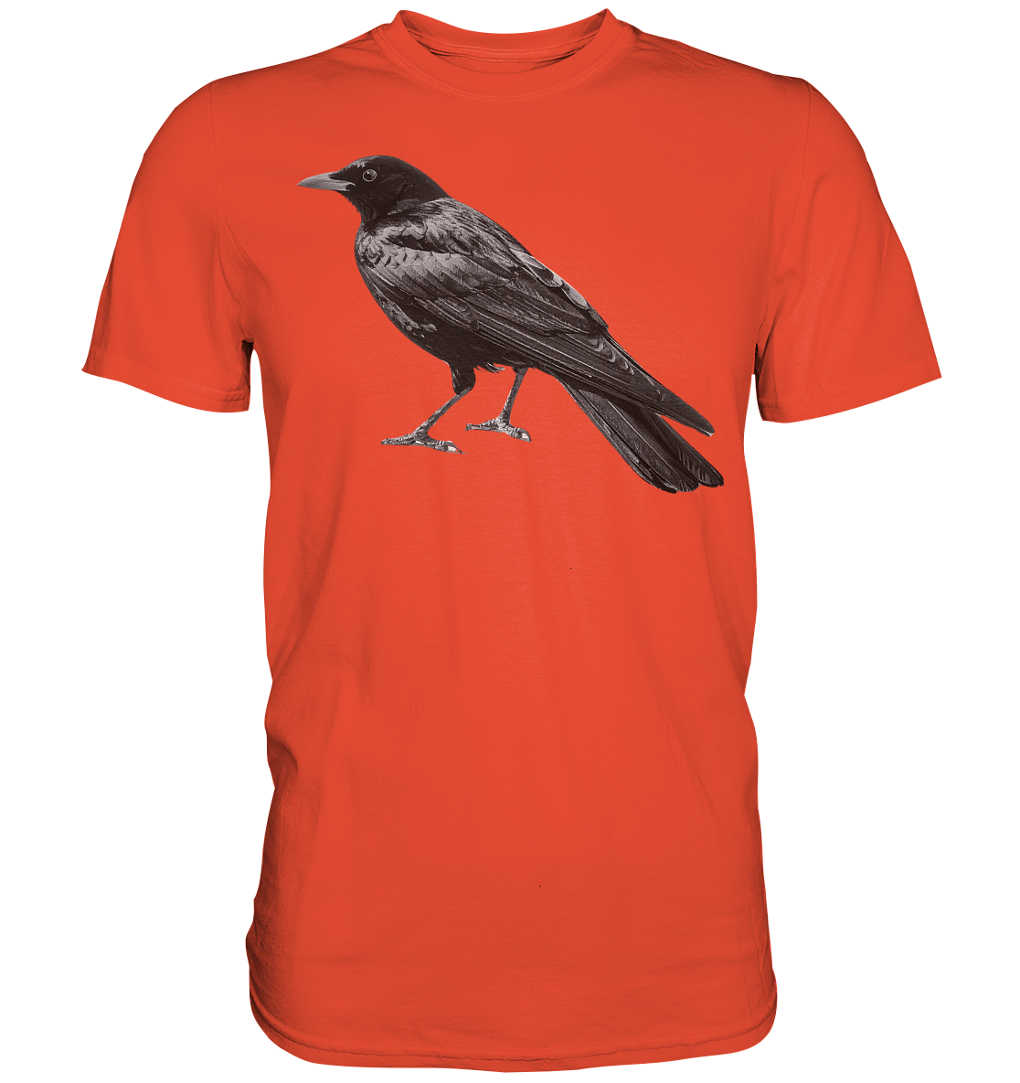 Amsel  schwarz/weiss von der Seite - Premium Shirt