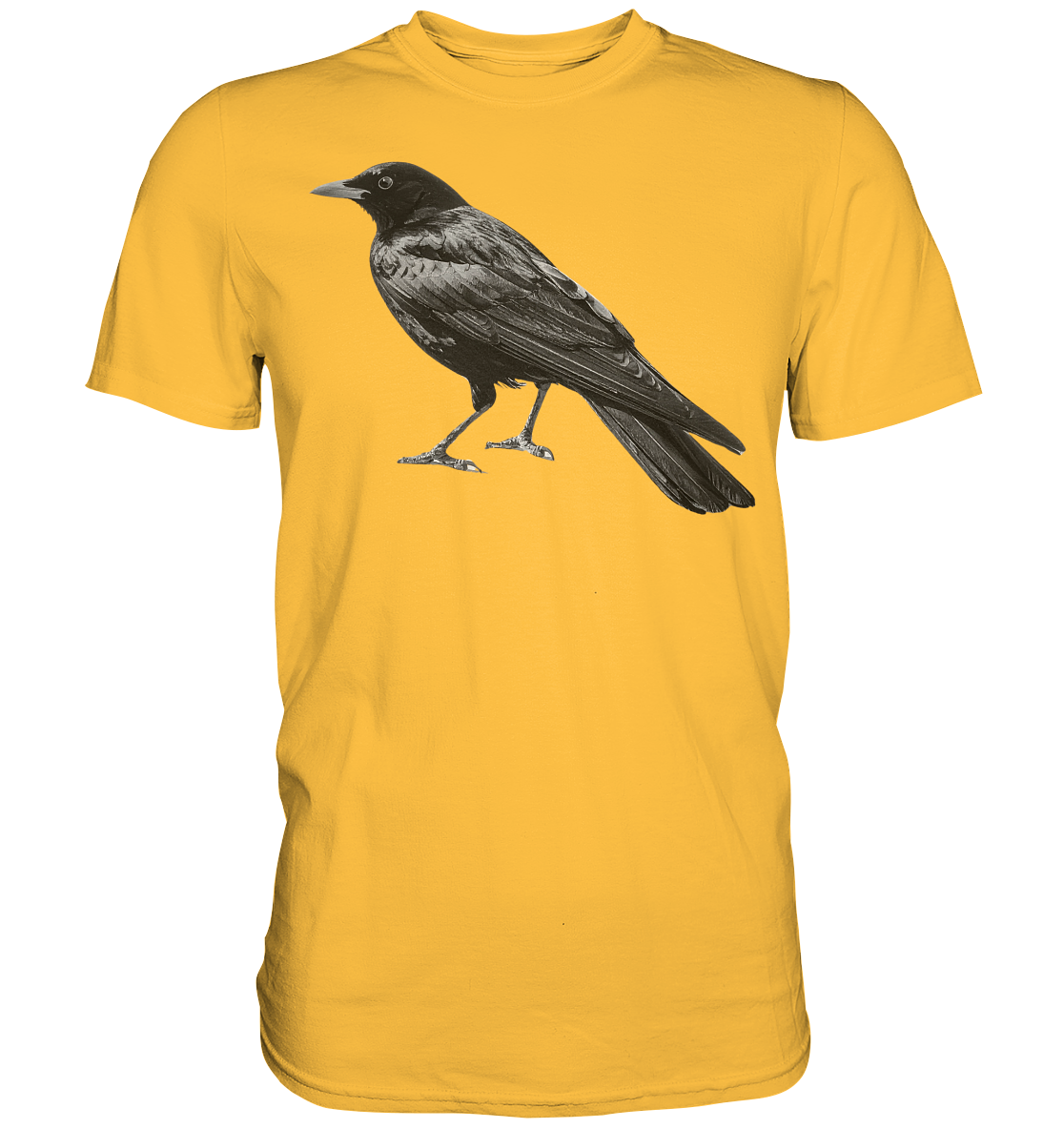 Amsel  schwarz/weiss von der Seite - Premium Shirt