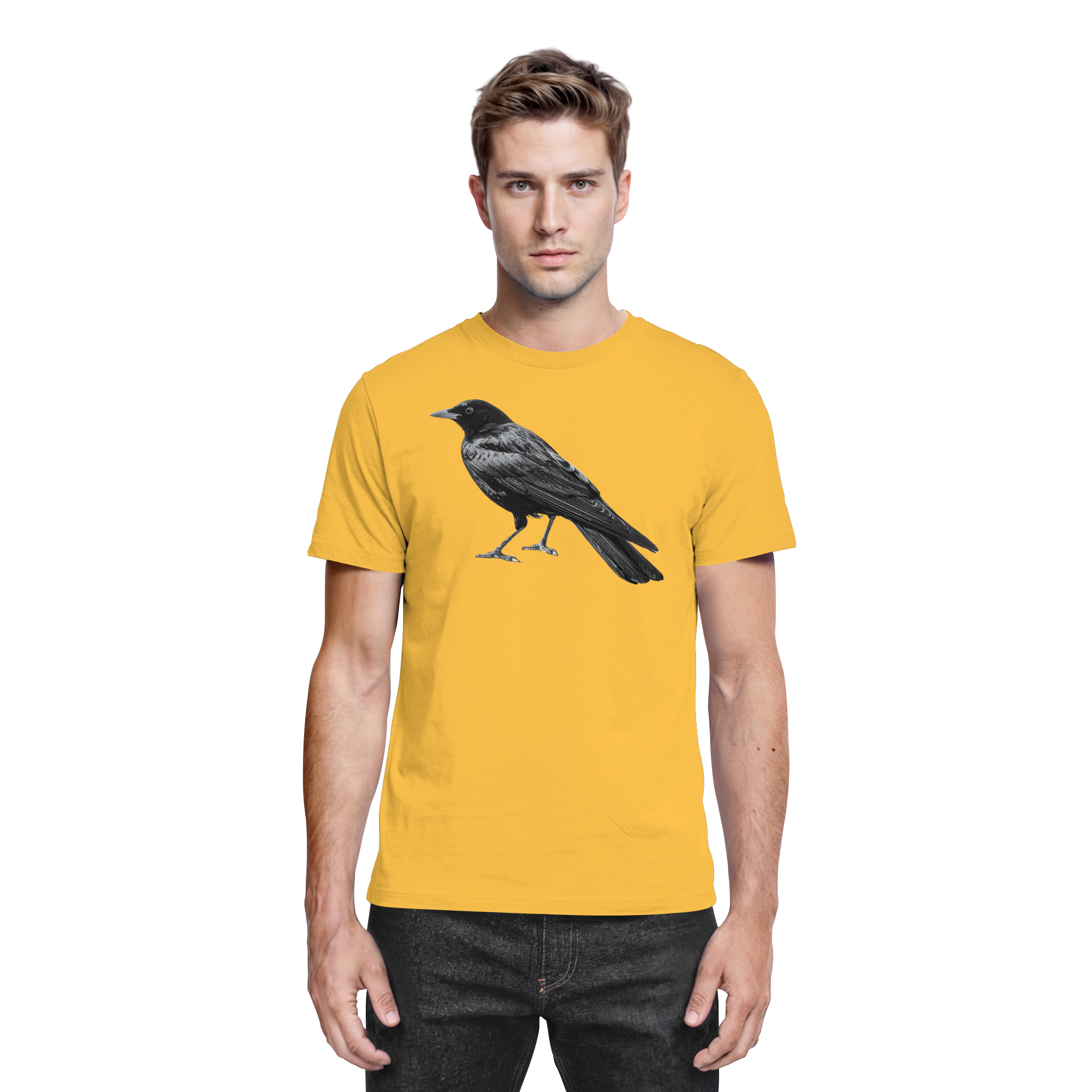 Amsel  schwarz/weiss von der Seite - Premium Shirt