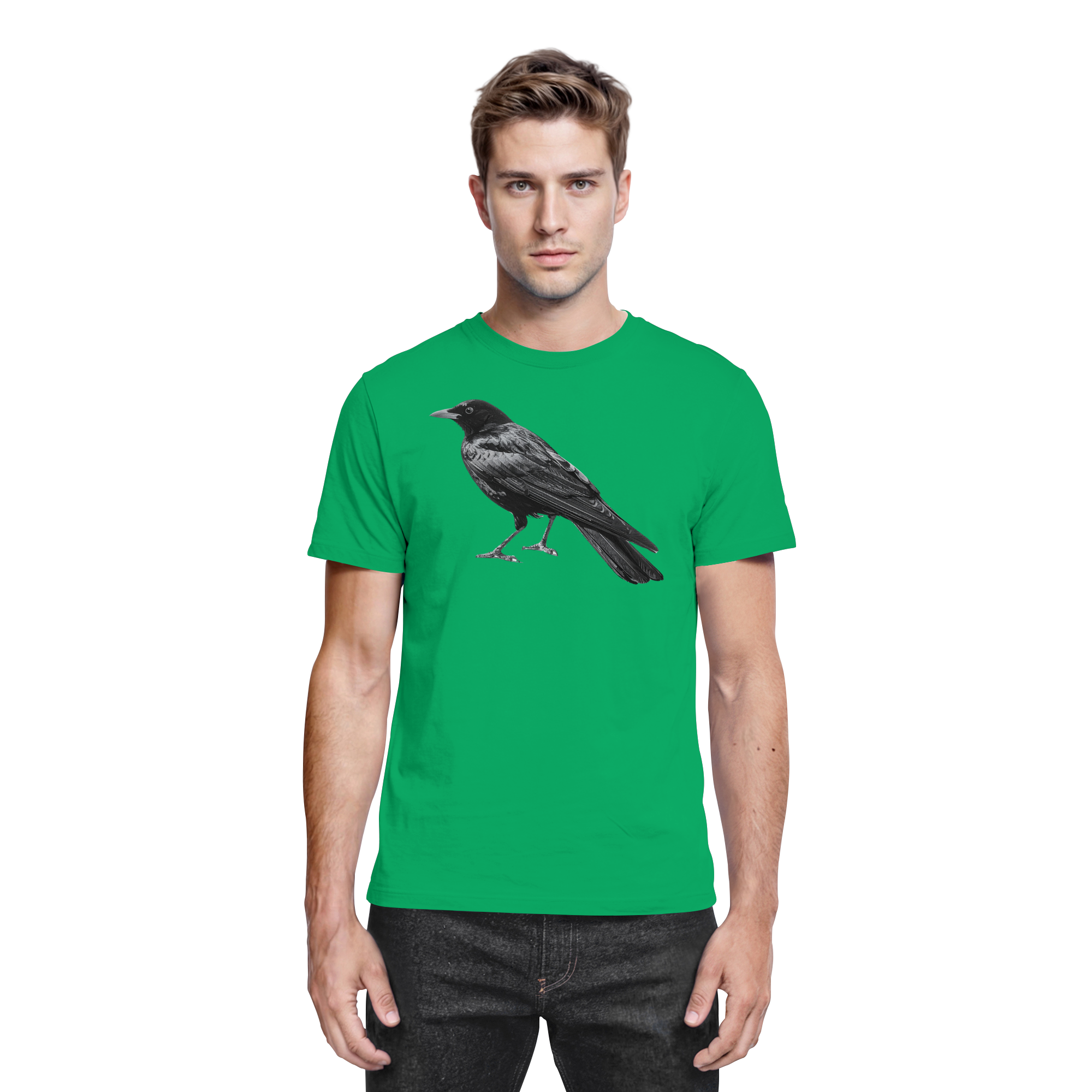 Amsel  schwarz/weiss von der Seite - Premium Shirt