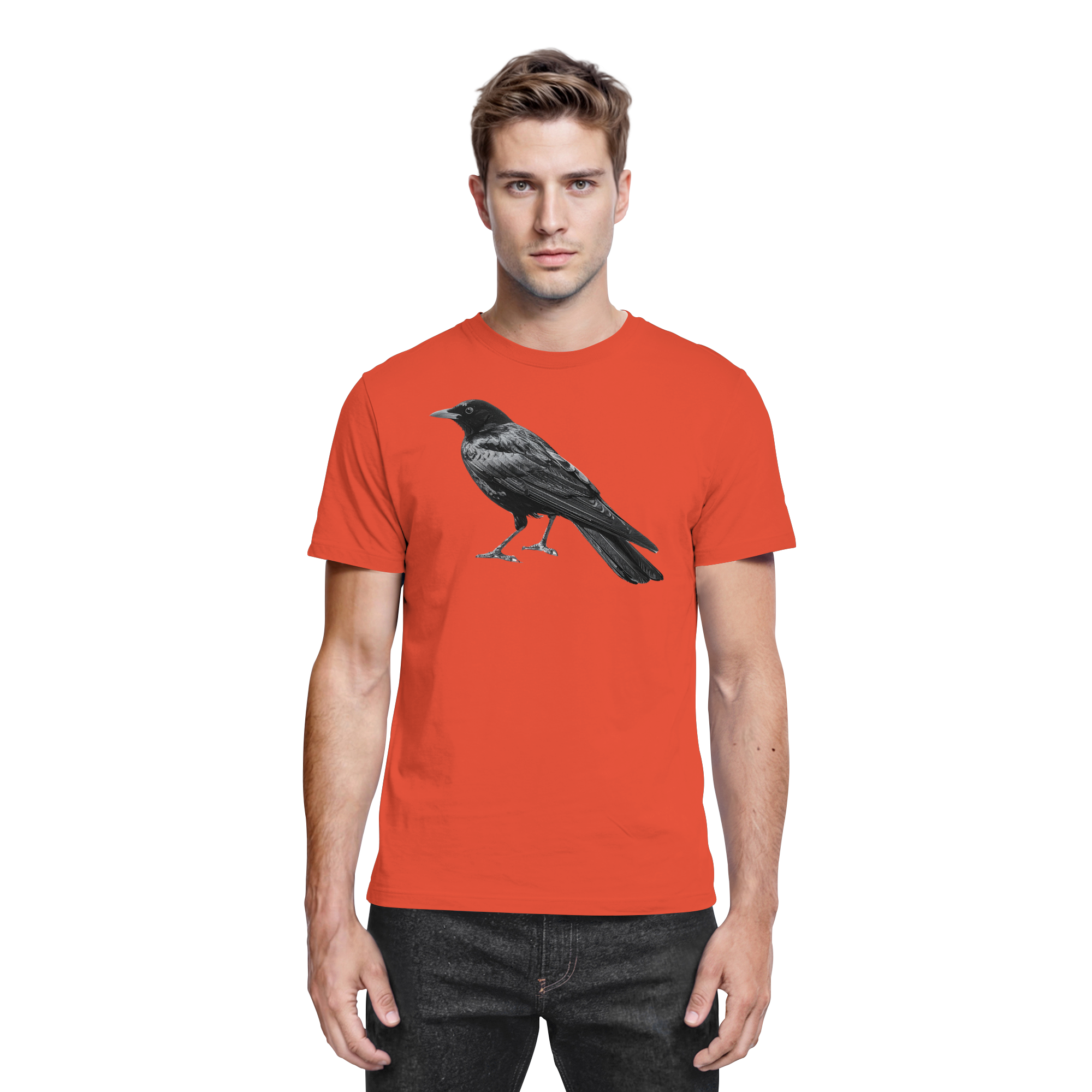 Amsel  schwarz/weiss von der Seite - Premium Shirt