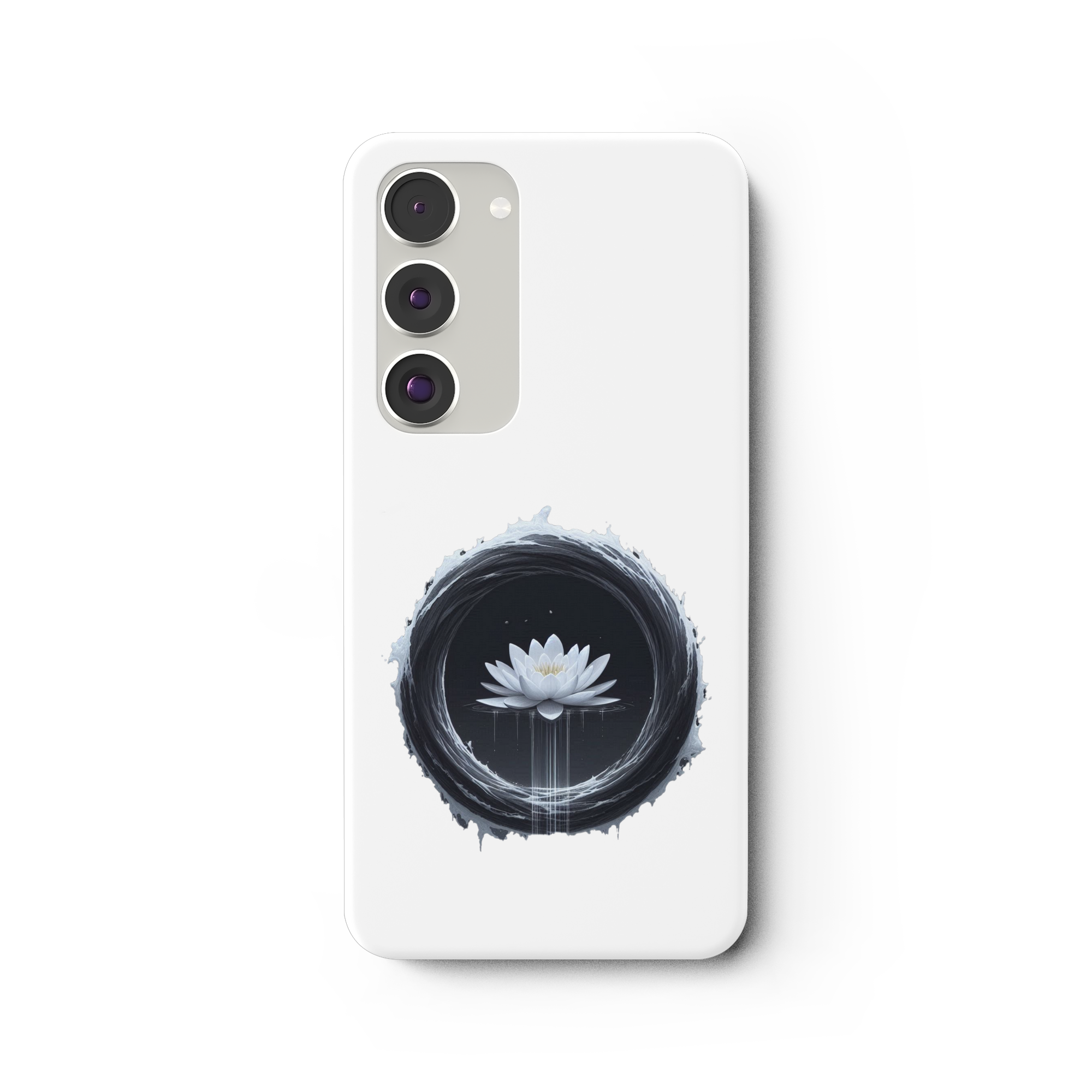 Schwarzer Wasserring mit weißer Seerose - Samsung Galaxy S23 Plus Handyhülle