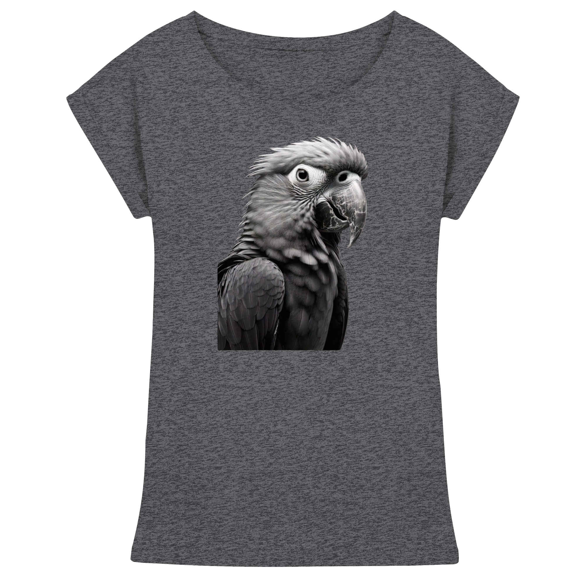 Papagei - Porträt (schwarz/weiss) - Womens Extended Shoulder T-Shirt