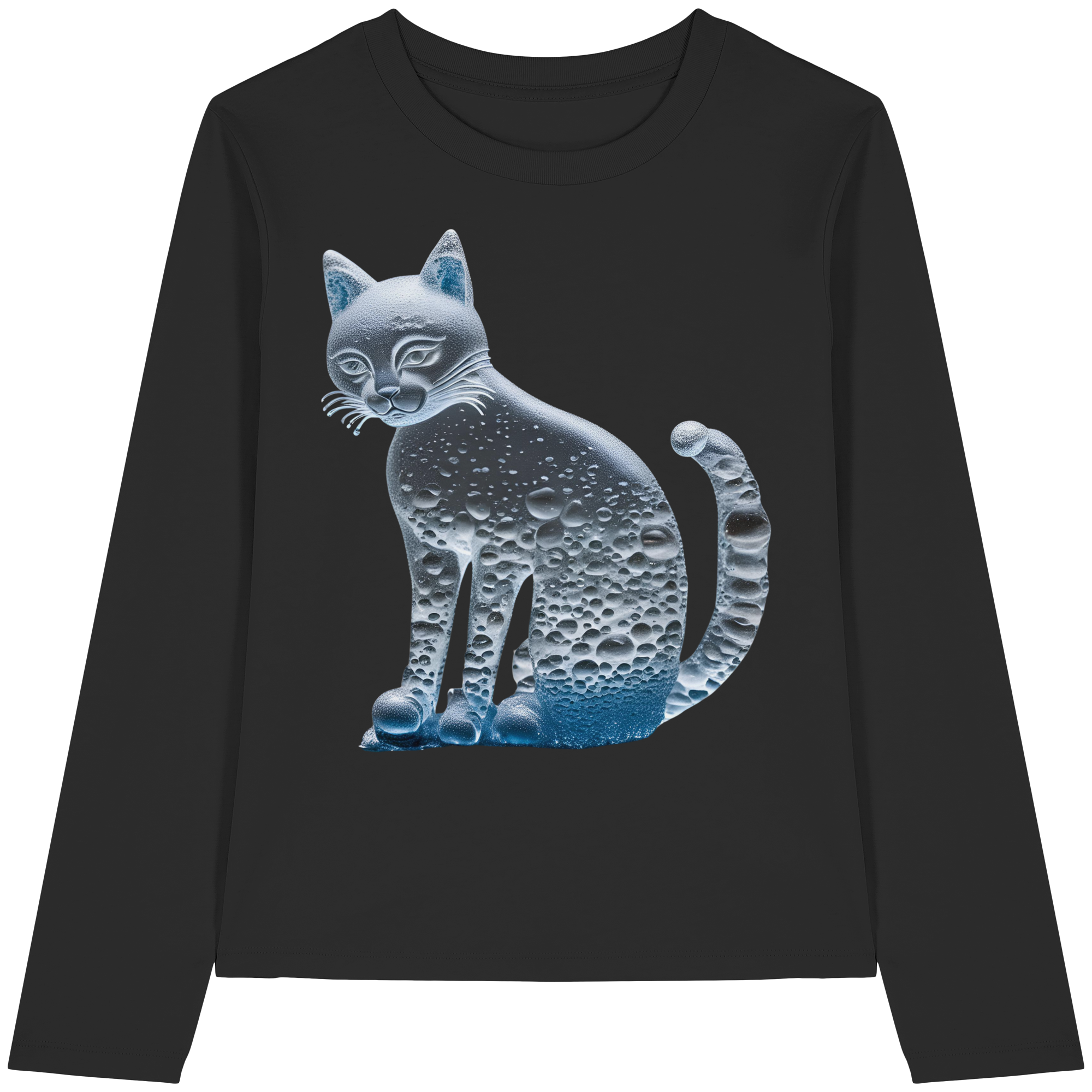 Print "Transparente Katze" - Womens Organic Longsleeve T-Shirt
