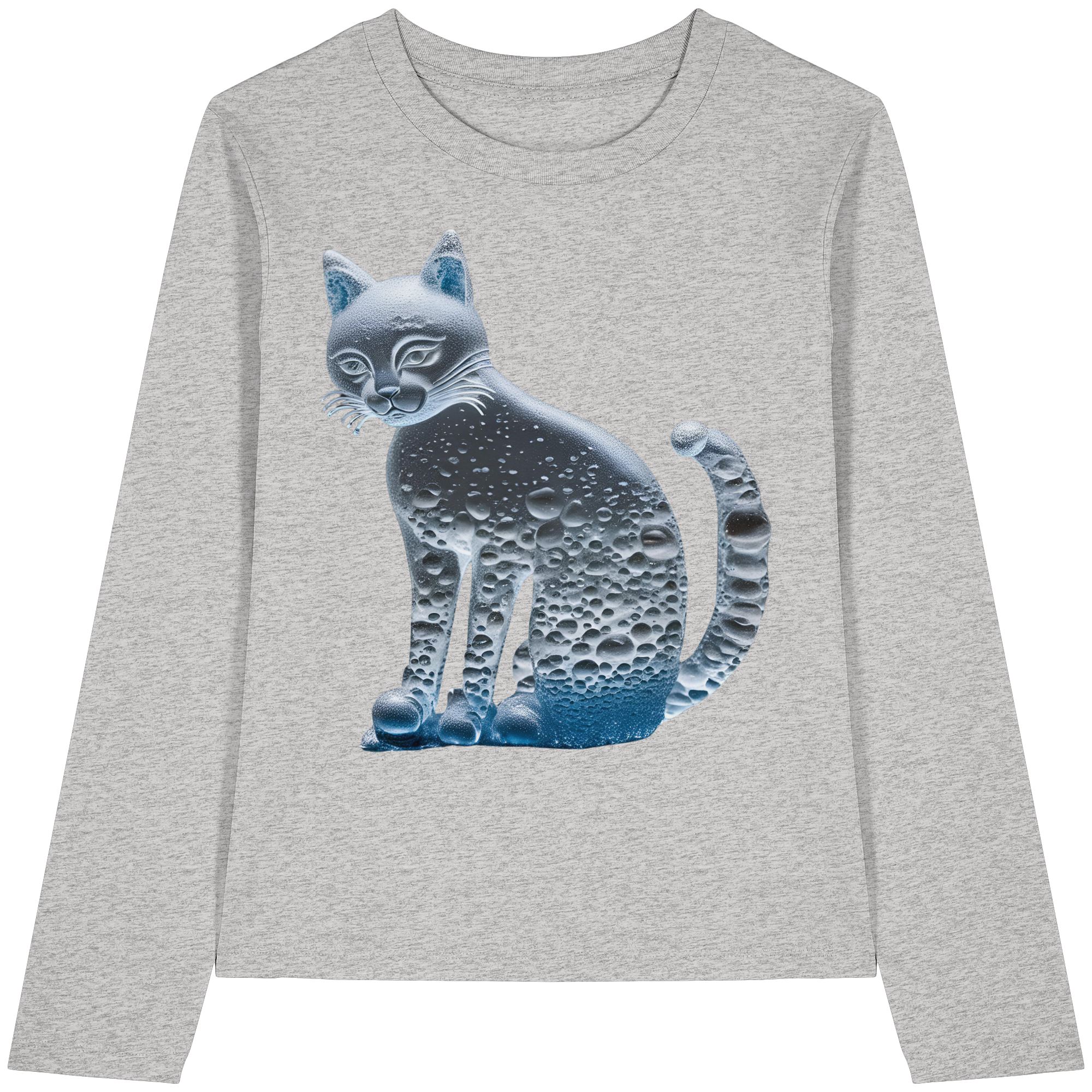 Print "Transparente Katze" - Womens Organic Longsleeve T-Shirt