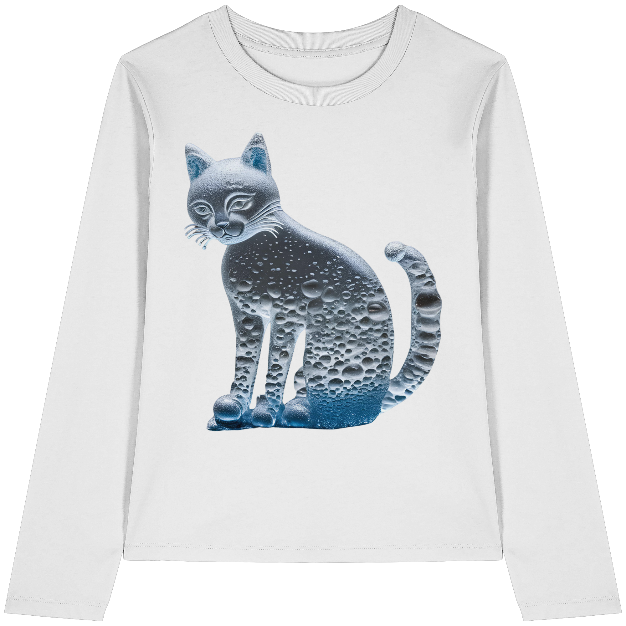Print "Transparente Katze" - Womens Organic Longsleeve T-Shirt