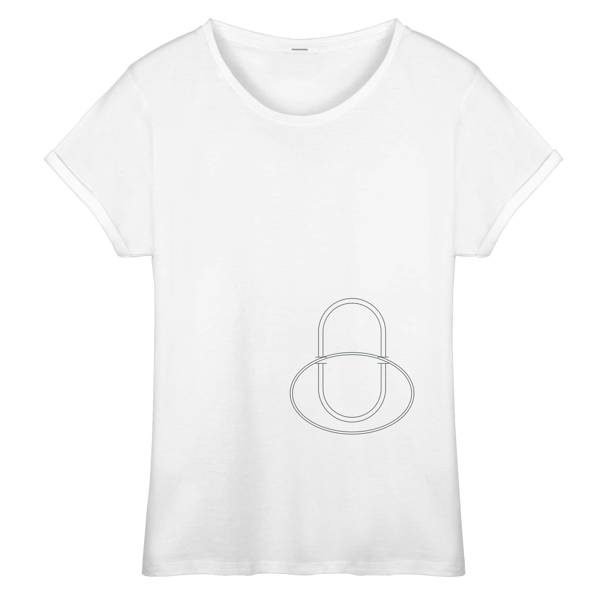 Print "Ovali collegati" - Womens Roll-Up T-Shirt